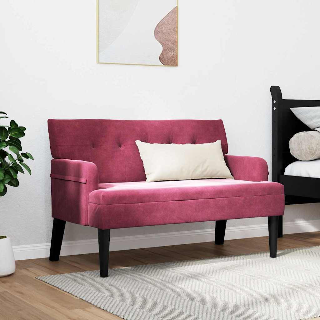 vidaXL Sitzbank Chesterfield Bank Weinrot 112 x 65,5 x 75 cm Samt (1-St)