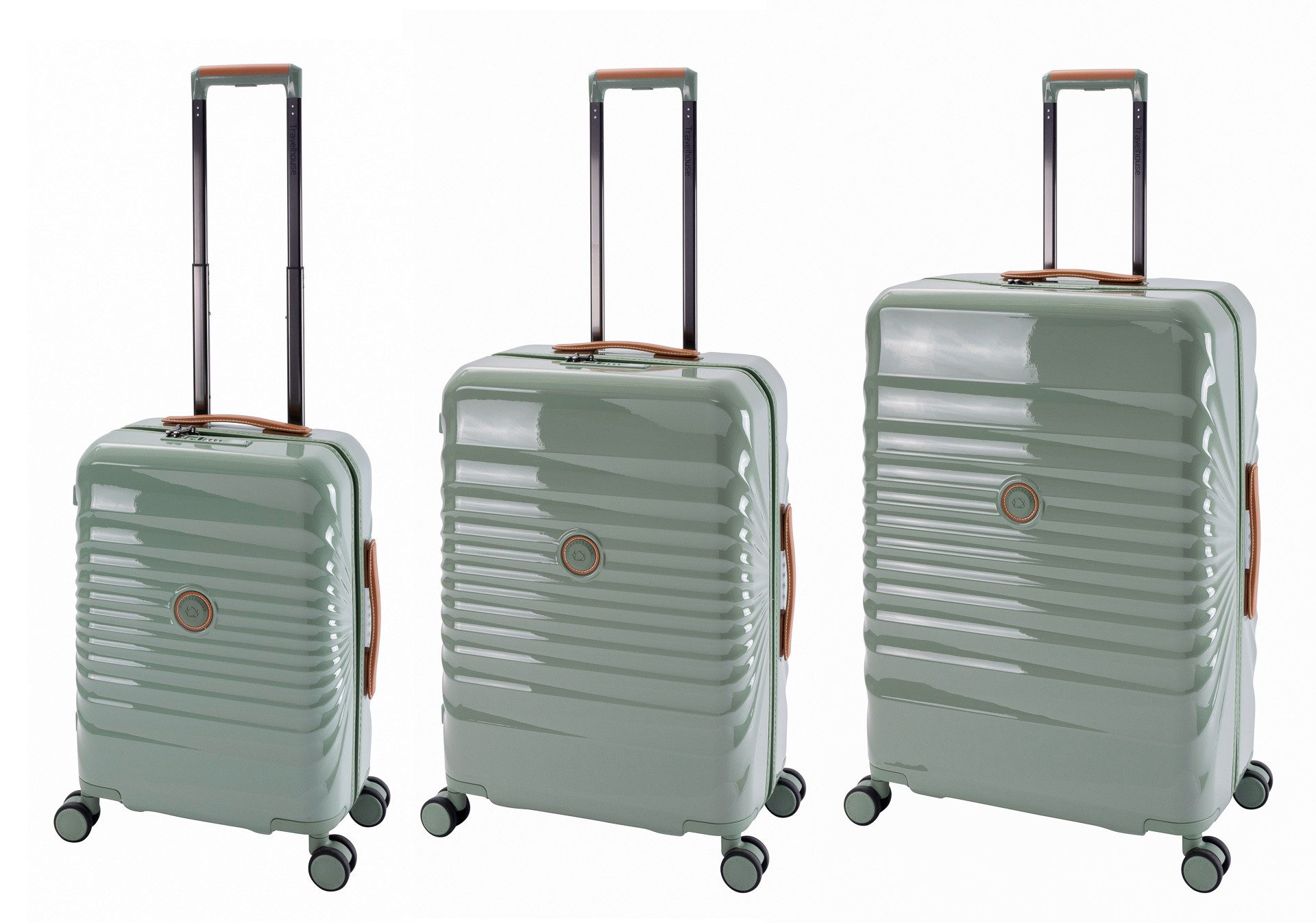 Travelhouse Trolleyset Capri, 4 Rollen, (3er Set, 3 tlg., 3 tlg. Hartschalen Trolley Set), mit USB + USB C, Rollenbremse & Polycarbonat Hartschale