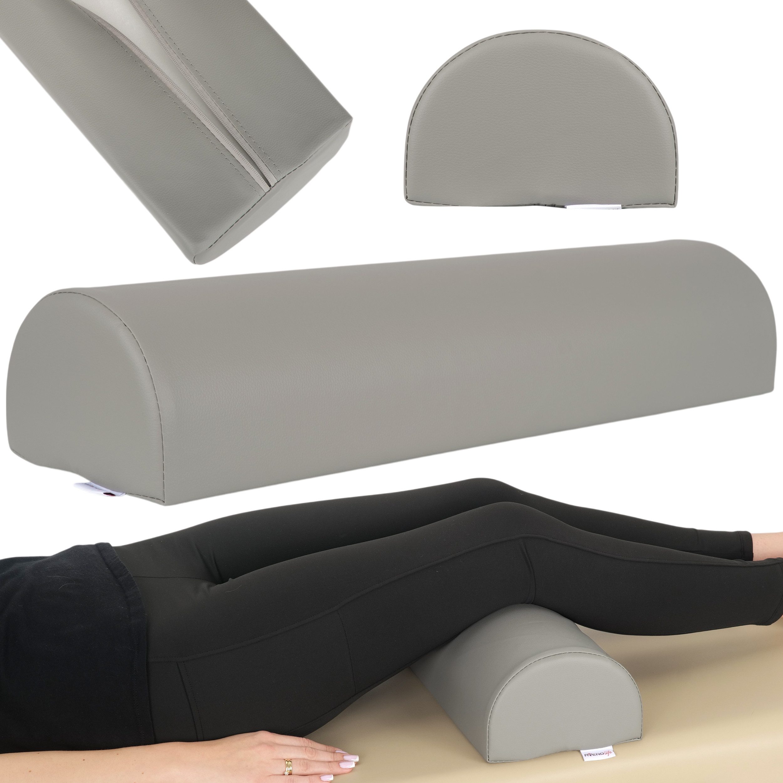 Habys Massageliege Halbrolle Knierolle Lagerungsrolle für Therapieliege 60x18x12cm Yoga