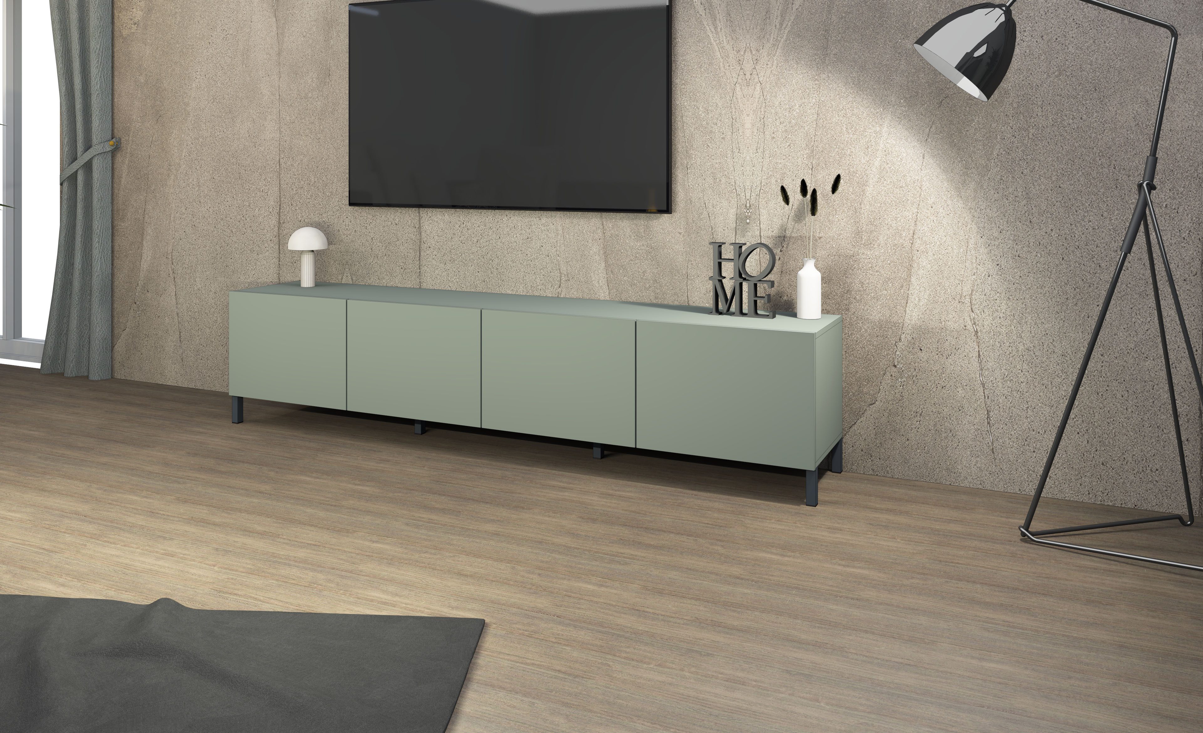 borchardt Möbel Lowboard Sophia, TV-Schrank mit Metallfüßen, Metallfüße, grifflose Optik