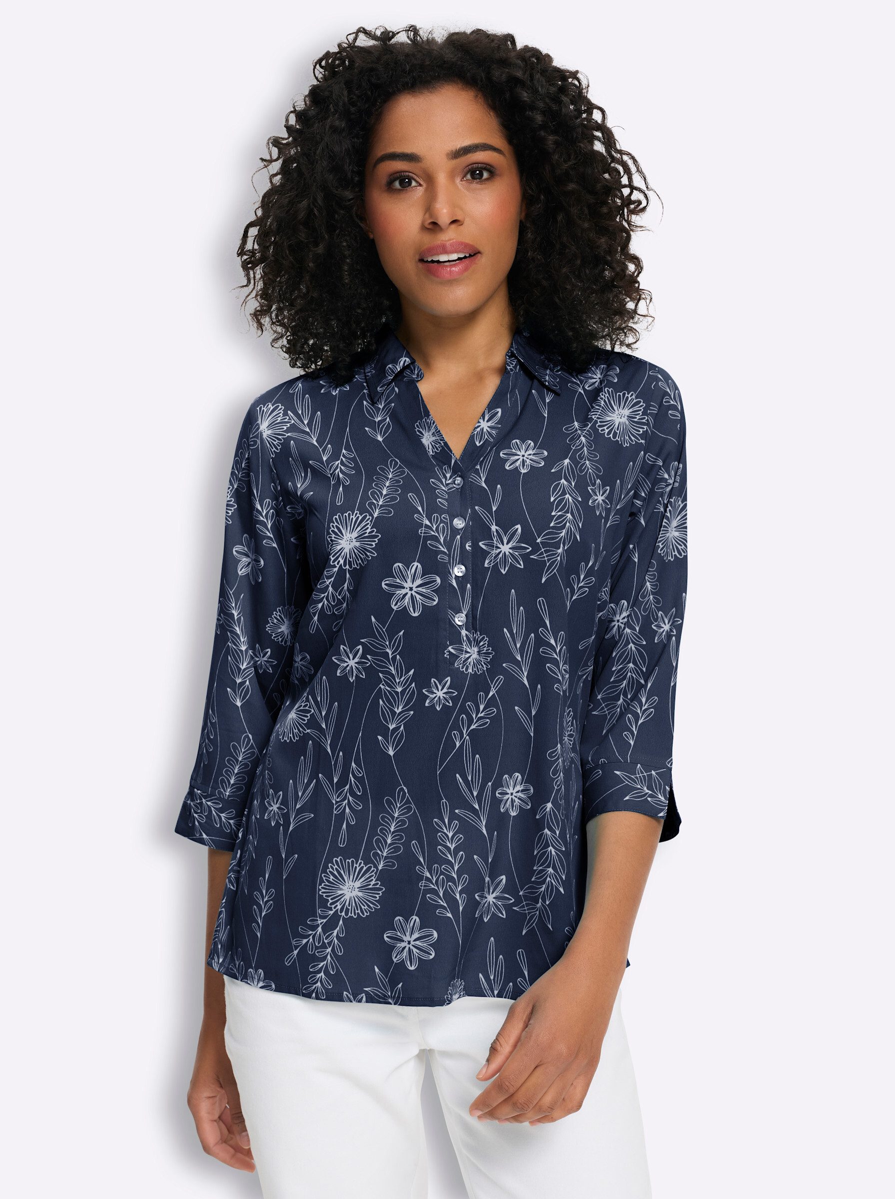 Sieh an! Klassische Bluse 3/4-Arm-Bluse 3/4-Arm