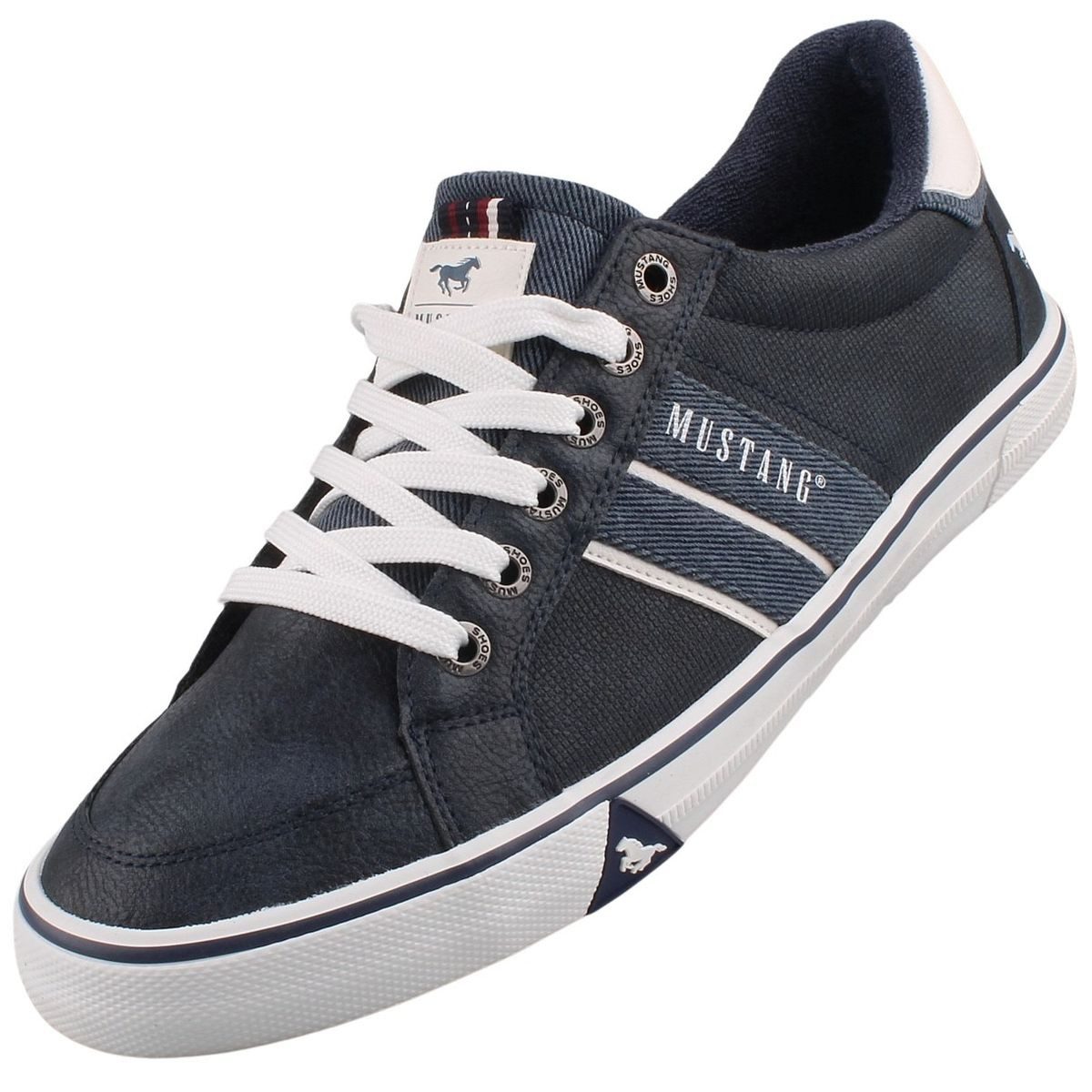 Mustang Shoes 26M0191001-navy Sneaker Herren-Schnürschuh mit markanter Denim-Optik