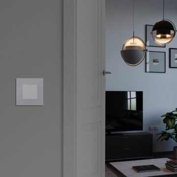 Navaris Lichtschalter, Design Schalter aus Aluminium - Schalter mit Rahmen aus Aluminium - Einbauschalter - Aufputz Wandschalter