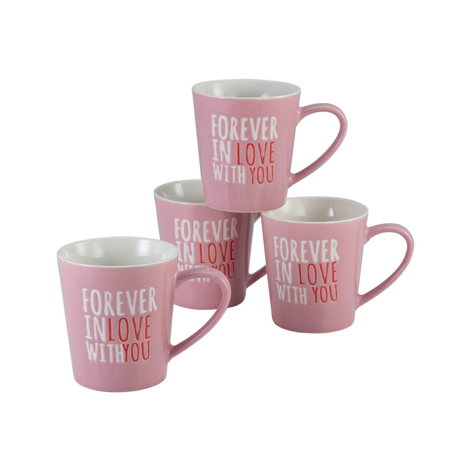 CreaTable Becher Kaffeebecher, 420 ml, 4-tlg., Steinzeug