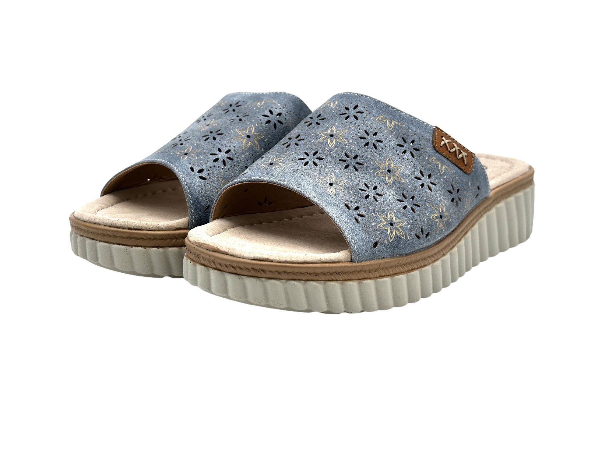 Nowaland Bequeme Damen-Pantoletten - luftdurchlässig & rutschfest Pantolette Blumenmuster, ergonomisch, Weich, rutschhemmend – Bild 3 von 5
