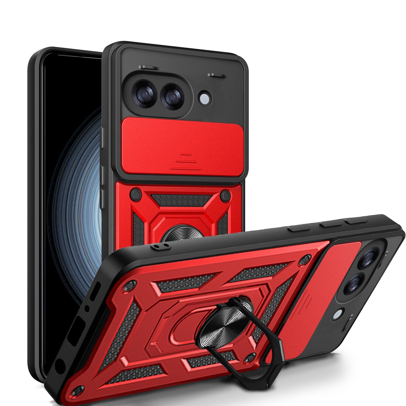 betterfon Handyhülle Panzer für Google Pixel 10a - Outdoor Case mit Kameraschutz, Outdoorhülle mit Ringhalter Smartstand und Silikonkern
