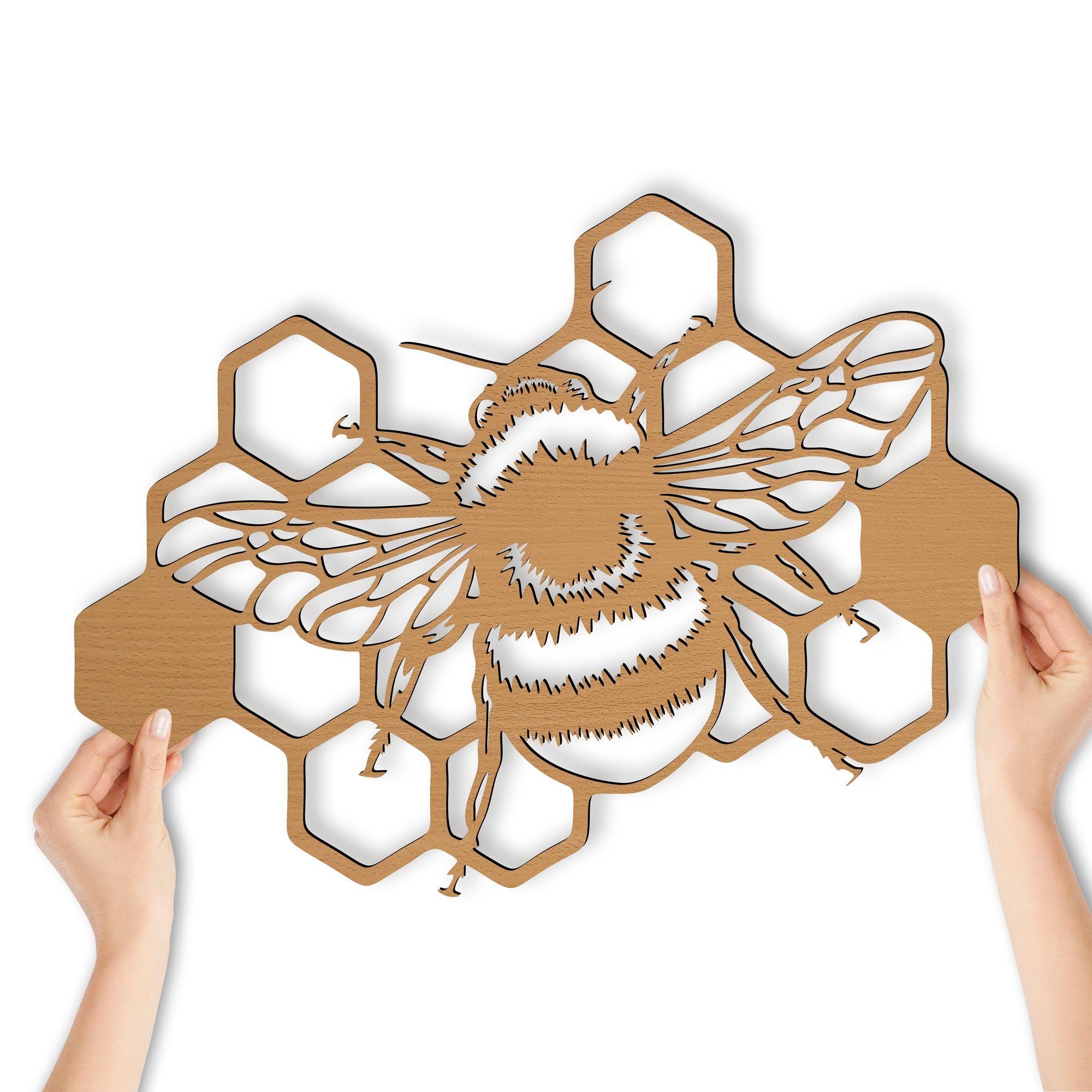 Namofactur LED Wandleuchte Biene Deko Wanddeko Dekoration - MDF Holz Batter günstig online kaufen