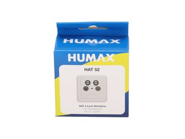 Humax Antennensteckdose HAT 52, 4-Loch Twin-Antennensteckdose, Enddose für TV/Radio/SAT mit Abdeckung