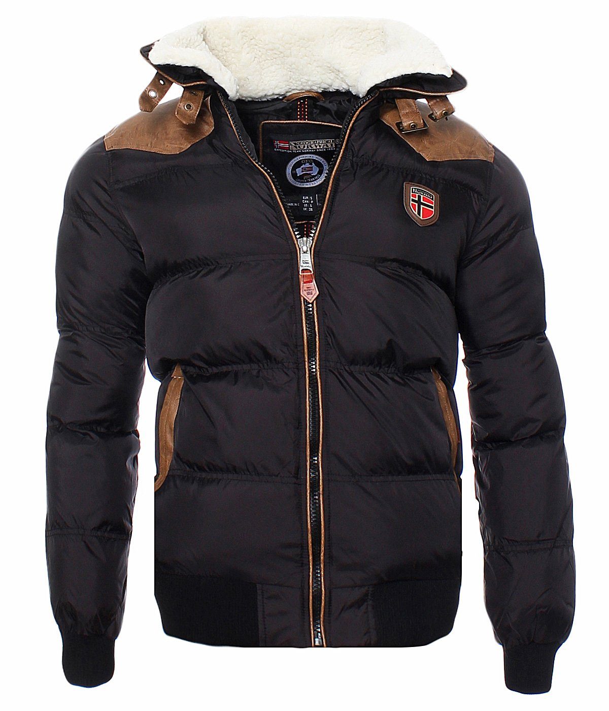 Geographical Norway Winterjacke Geographical Norway Designer Herren Winterjacke Abraham Jacke Schwarz