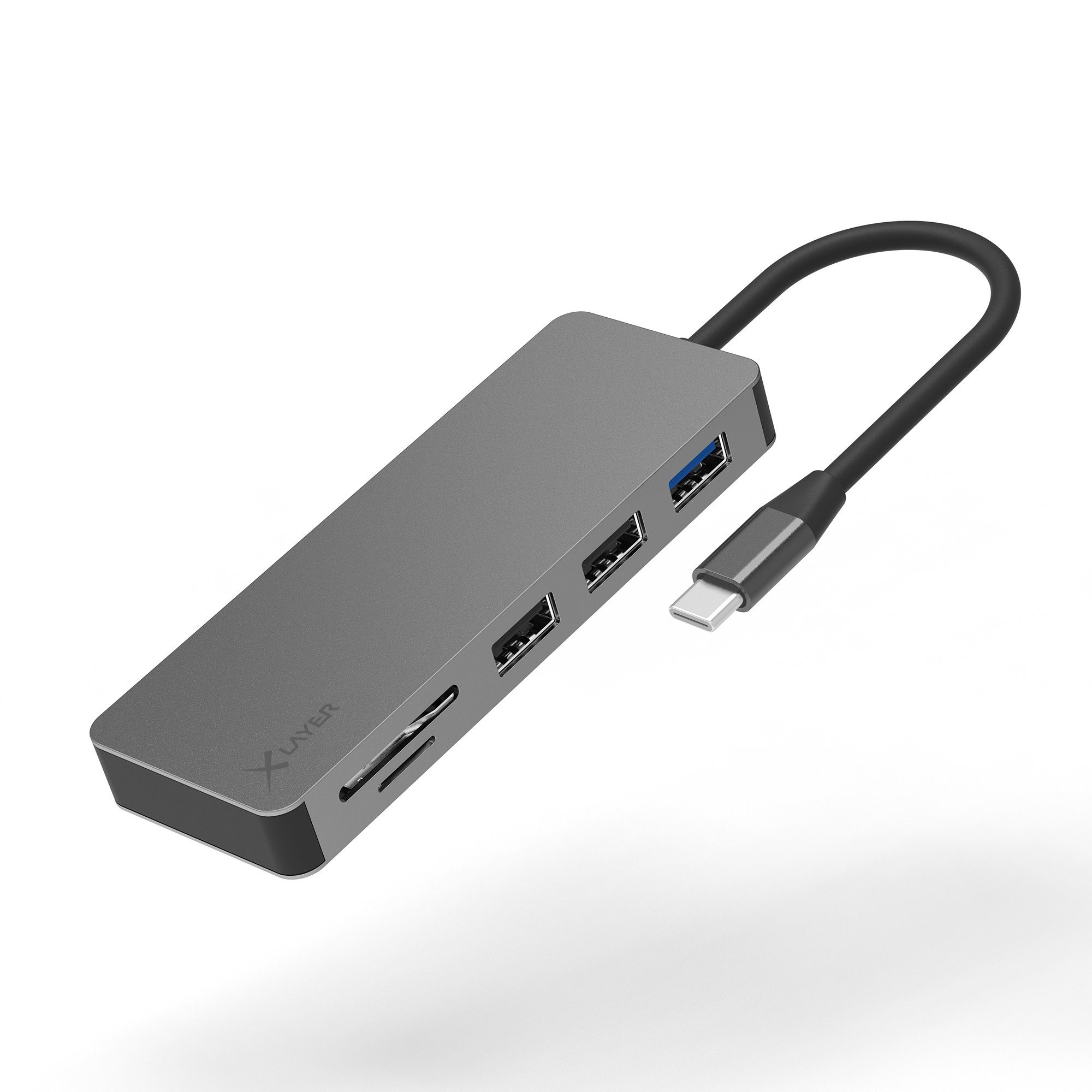 USB 3.0 HUB XLayer Typ C 7-IN-1 Grey USB-Adapter