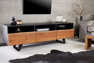 riess-ambiente TV-Board ORGANIC ARTWORK 140cm anthrazit / natur (Einzelartikel, 1 St), Wohnzimmer · Massivholz · Metall · Akazie · Industrial Design