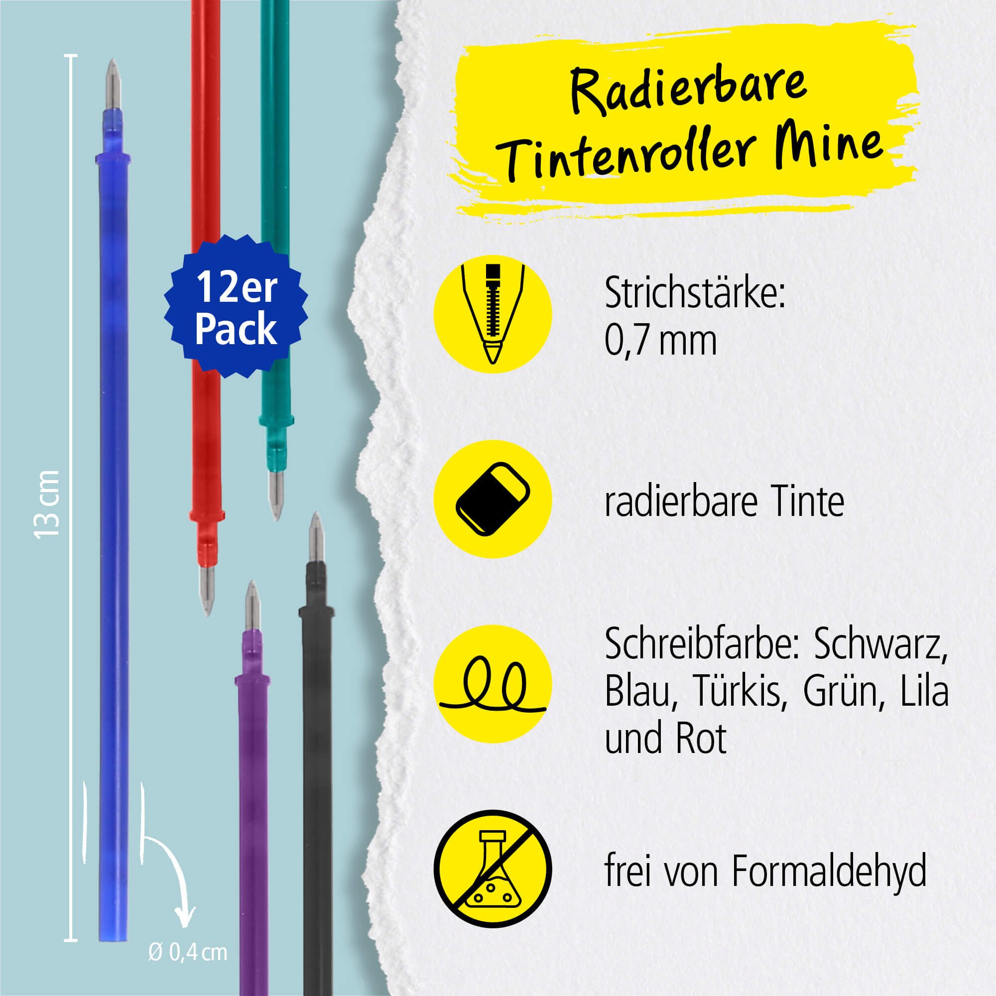 Online Pen Ersatzmine 12x radierbare Minen Bunt, für Legami Gelstifte, magiXX L, Spar-Set, 12x bunte radierbare Ersatz-Minen – Bild 2 von 5