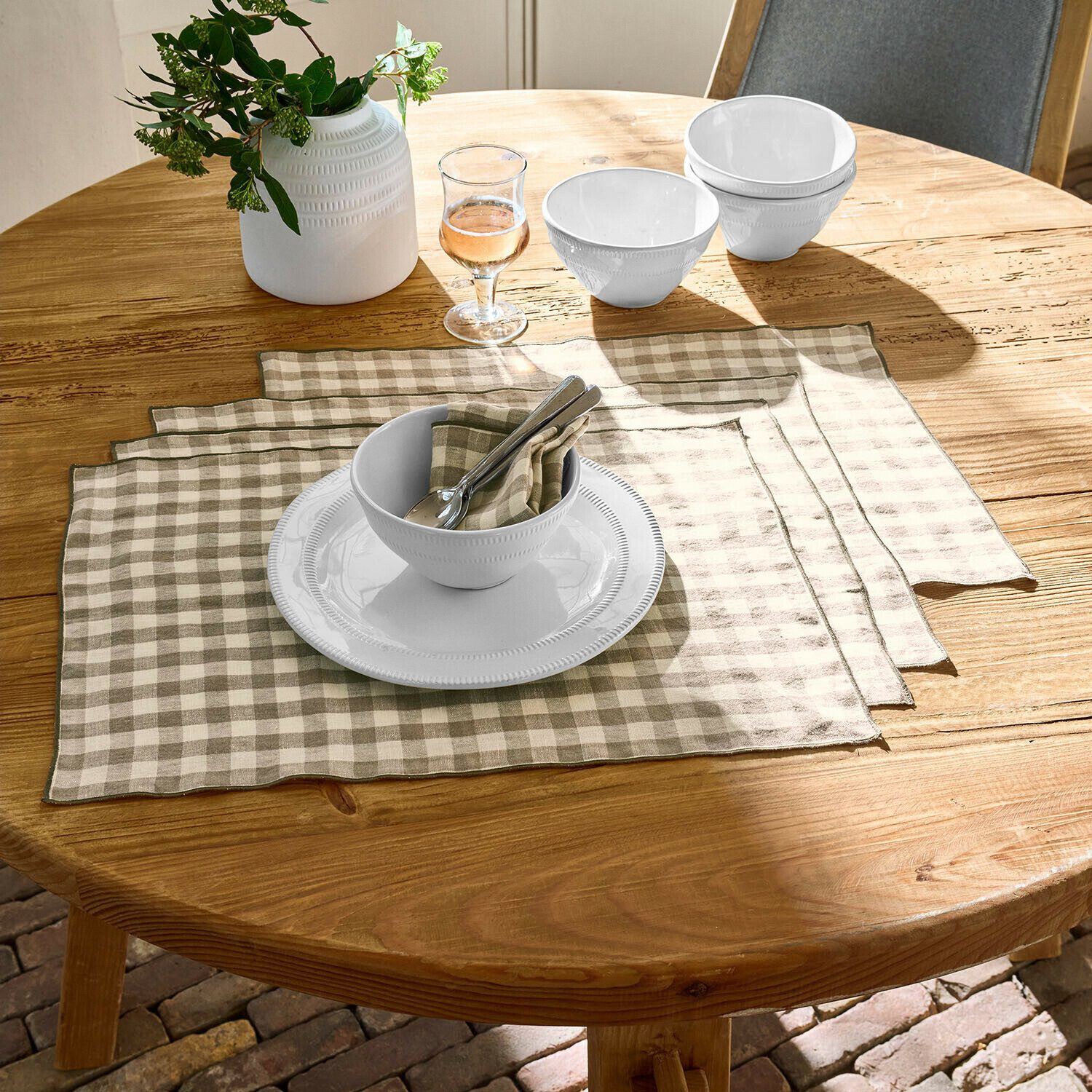 Mirabeau Platzset Platzset 4er Set Marrowby beige/weiß, Tischset