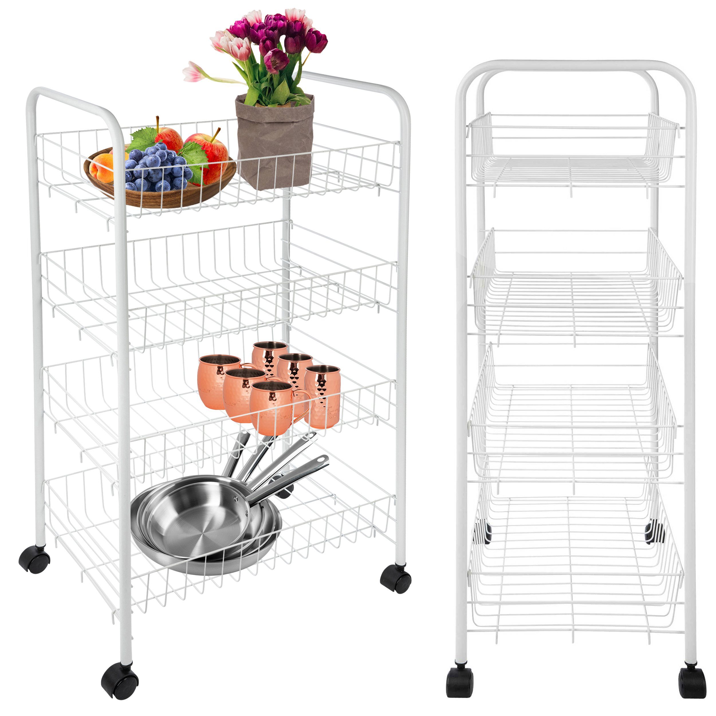 ONVAYA Beistellwagen »Beistellwagen Susi mit 4 Körben, 39x26x76 cm