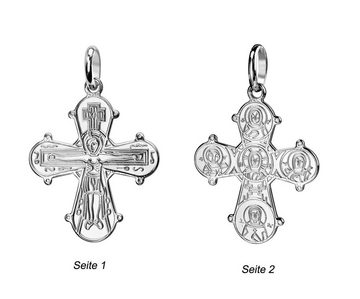 JEVELION Kreuzkette Kreuzanhänger Silber - Made in Germany (Silberkreuz, für Damen und Herren), Mit Silberkette 925 - Länge wählbar 36 - 70 cm oder ohne Kette.