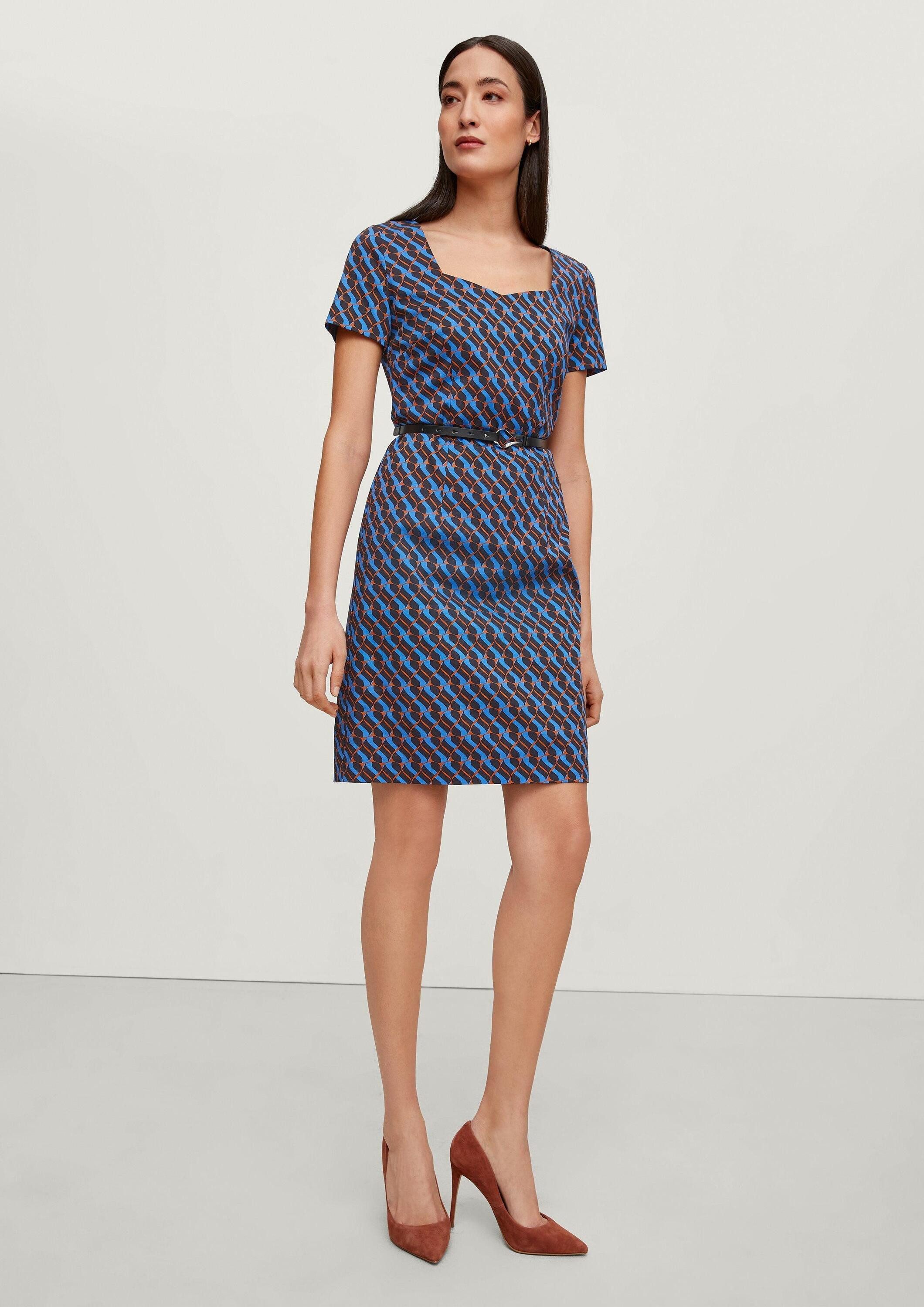 comma Minikleid Kleid Kleid mit Carrée-Ausschnitt