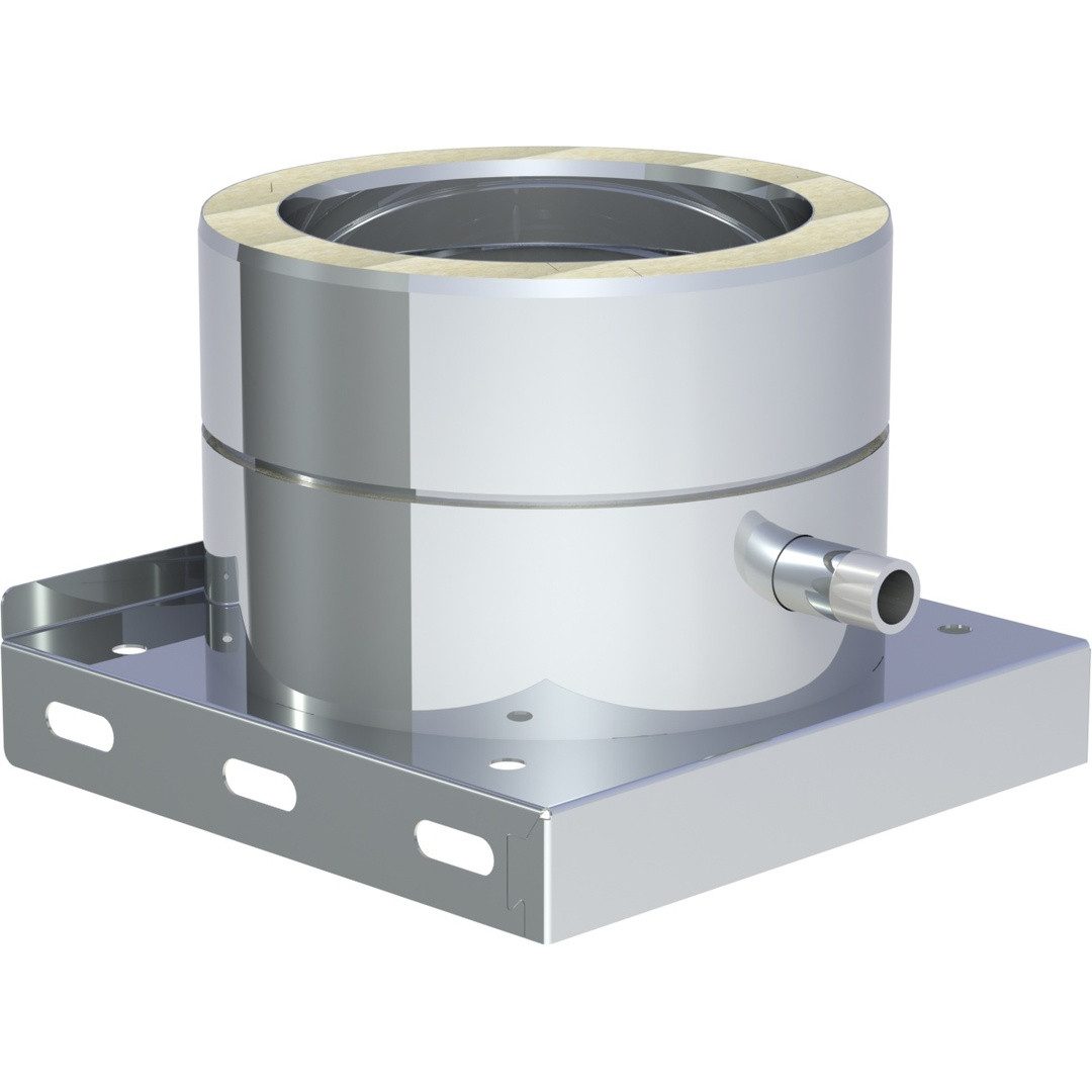 Jeremias Schornstein DW-ECO 2.0 Ø350mm Grundpl. m. Kondensatabl. seitlich + 1/2" Nippel, Ø 350 mm
