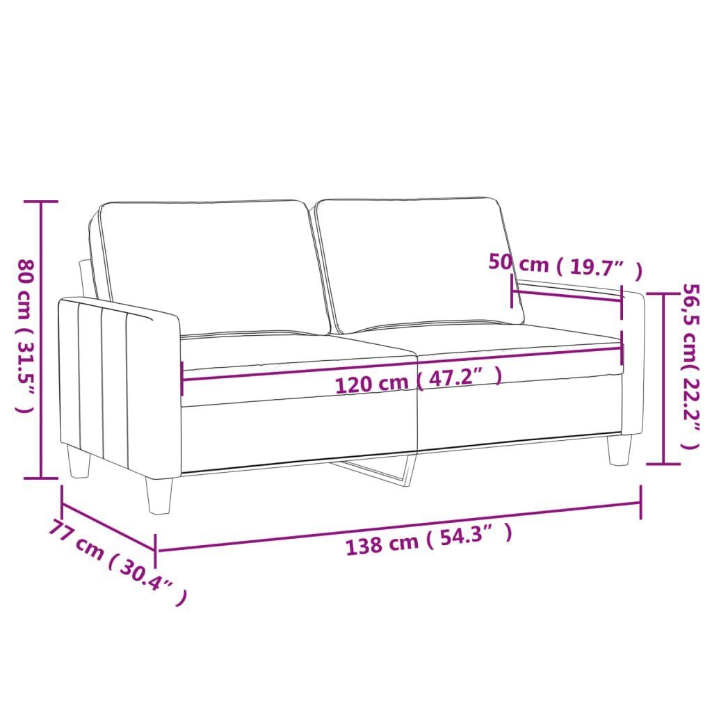 2-Sitzer-Sofa vidaXL Kunstleder cm Sofa 120 Schwarz