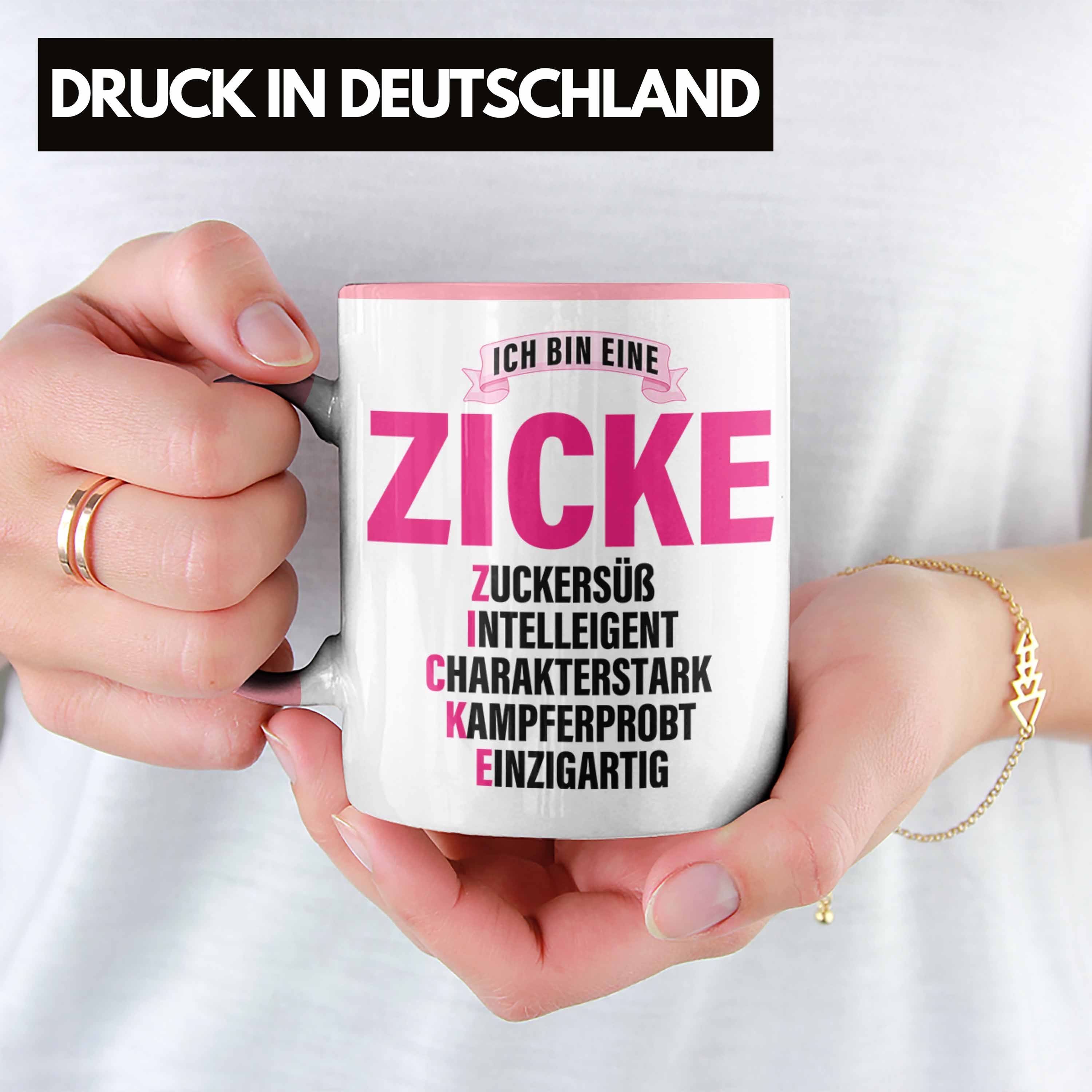 Trendation Tasse Trendation - Frau Geschenk Rosa Lustig Frauen für Tasse Zicke Kaffeetasse Pink
