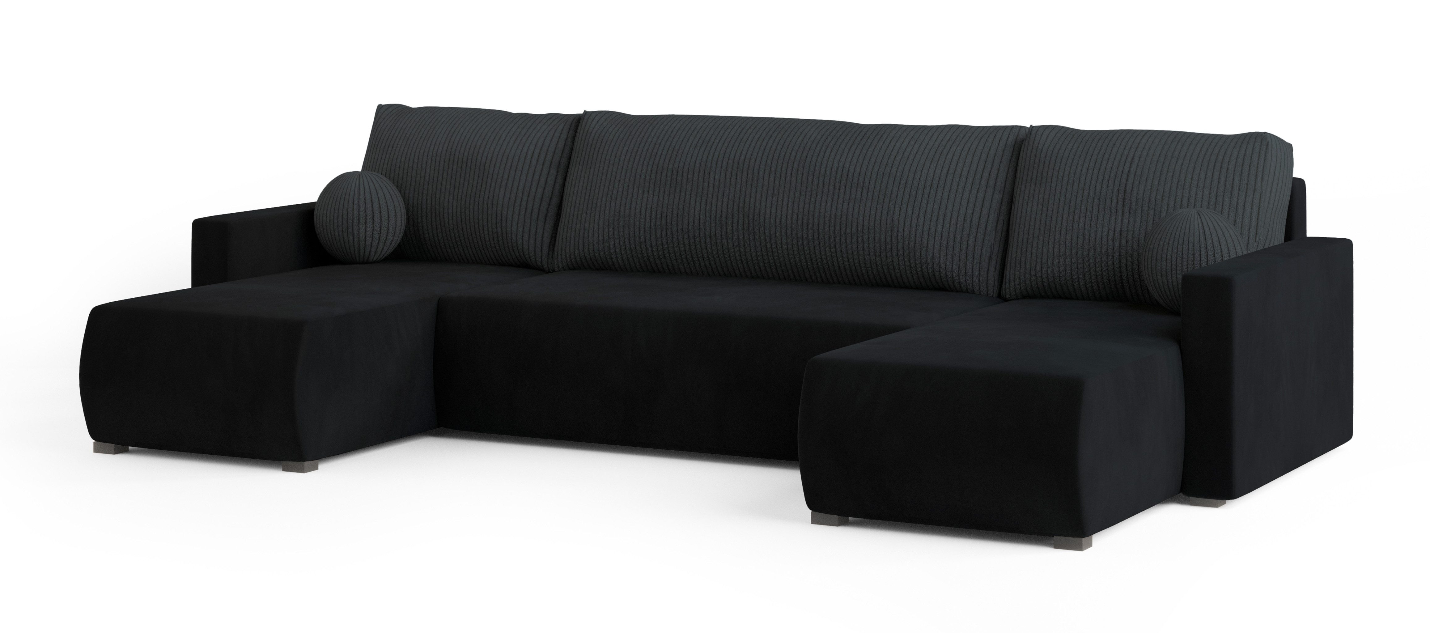 Masseno Ecksofa TESSUN mit Schlaffunktion U-Form, Sofa mit Bettkasten