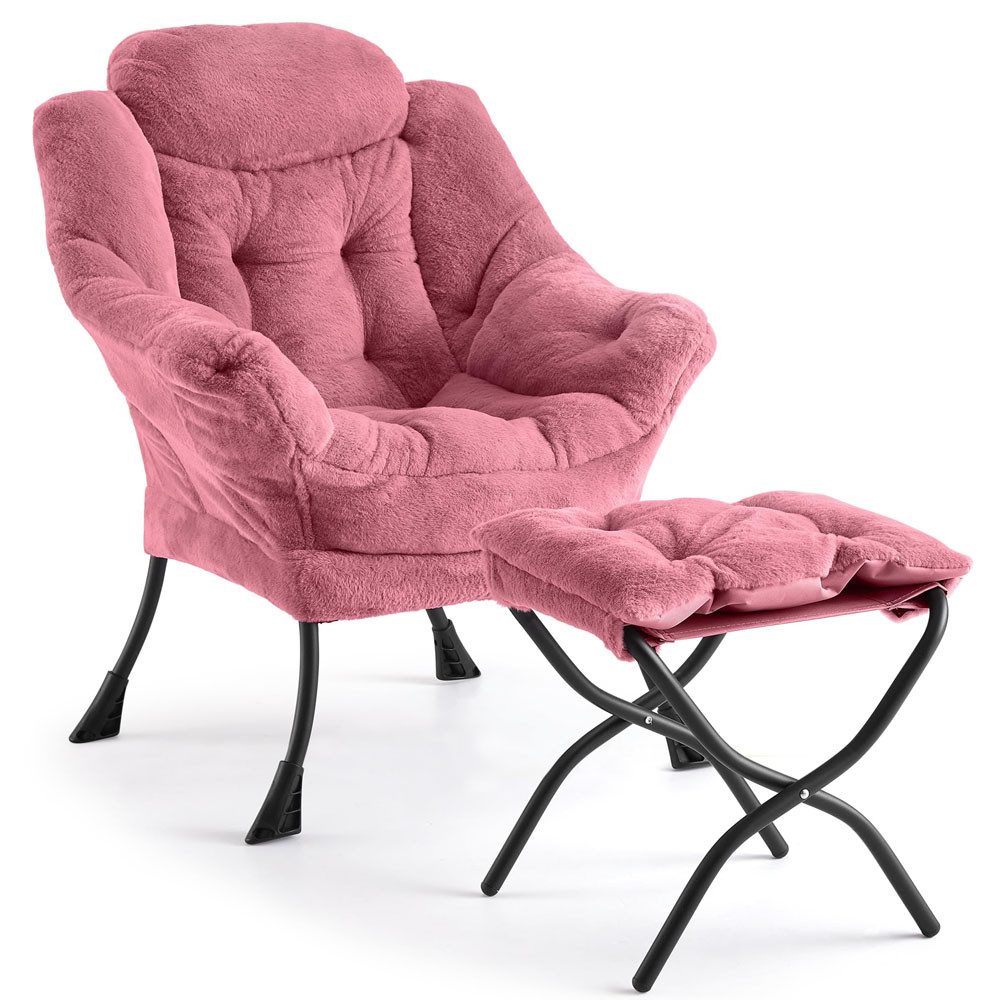 GarveeMore Ohrensessel Fauler Stuhl mit Ottoman Modern Lounge Akzent Stuhl