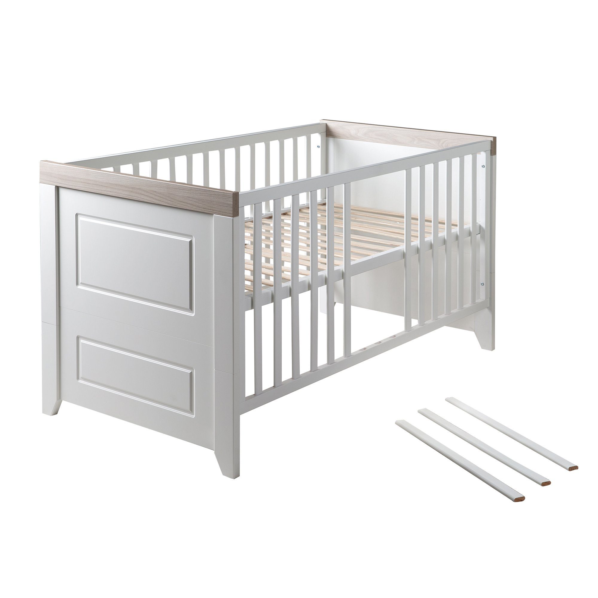 roba® Babybett Felicia, Gitterbett höhenverstellbar - Umbaubar zum Juniorbett