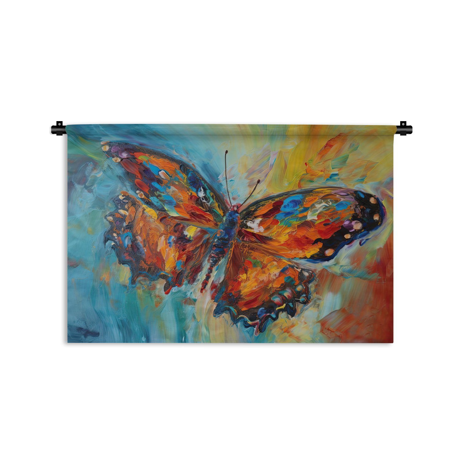 MuchoWow Wanddekoobjekt Schmetterling - Farben - Kunst - Malerei, Wanddeko für Wohnzimmer, Schlafzimmer, Kleid, Wandbehang, Kinderzimmer