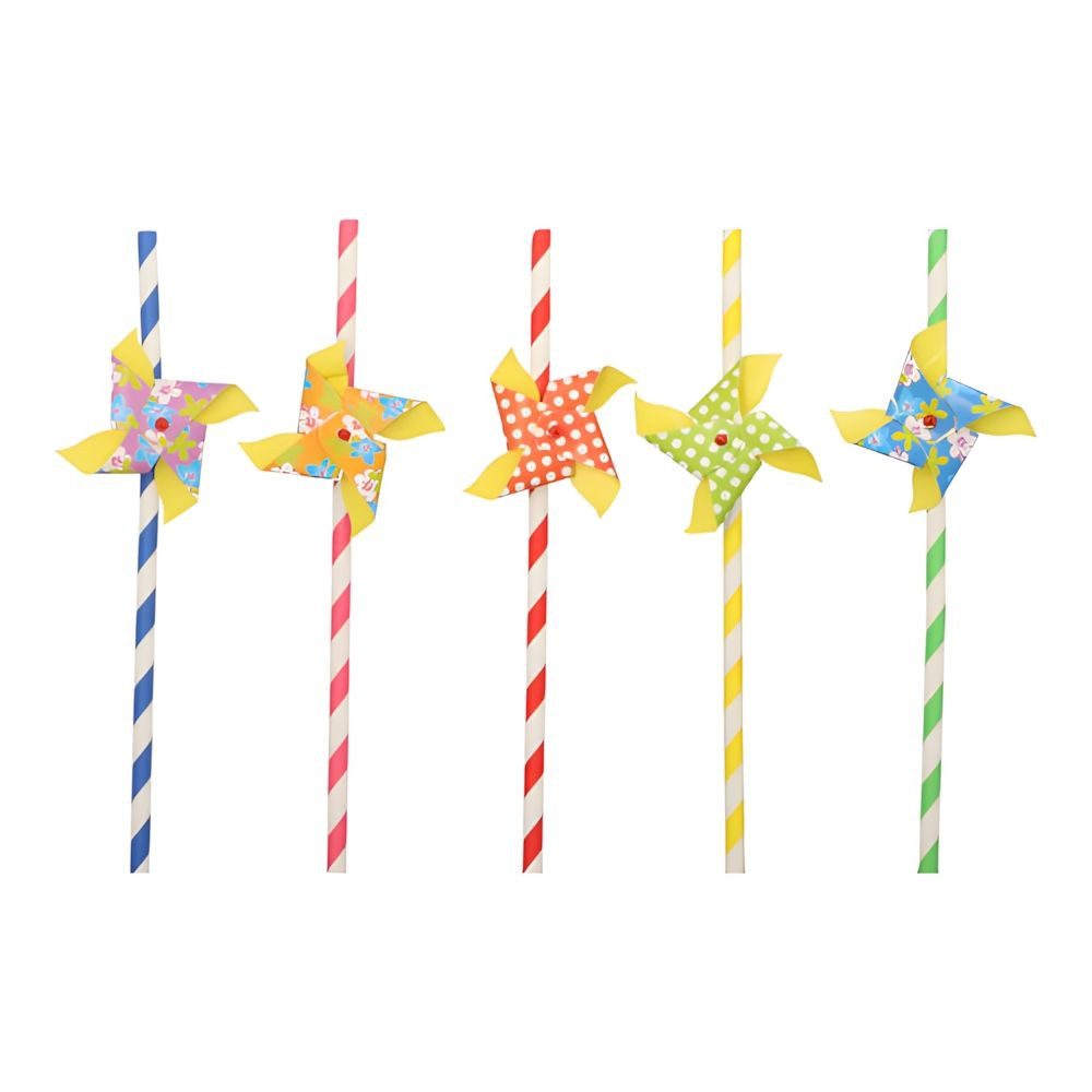 PAPSTAR Trinkhalme Trinkhalme, Papier Ø 6 mm, 20 cm farbig sortiert Windmill 50 Stk