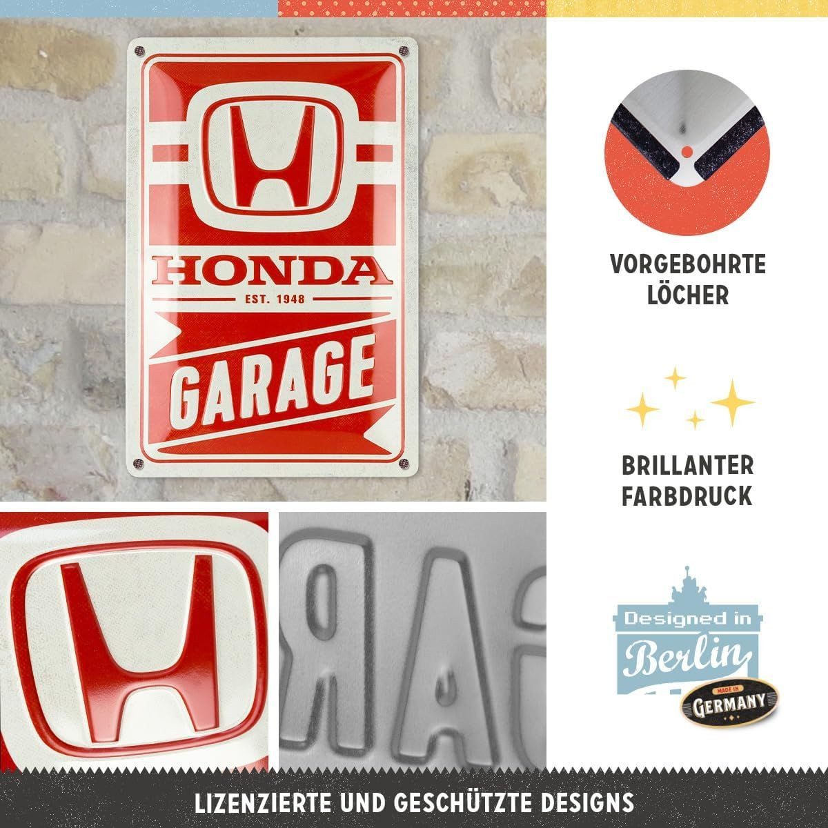 Nostalgic-Art Metallschild Blechschild 20 x 30cm - Honda AM - Garage