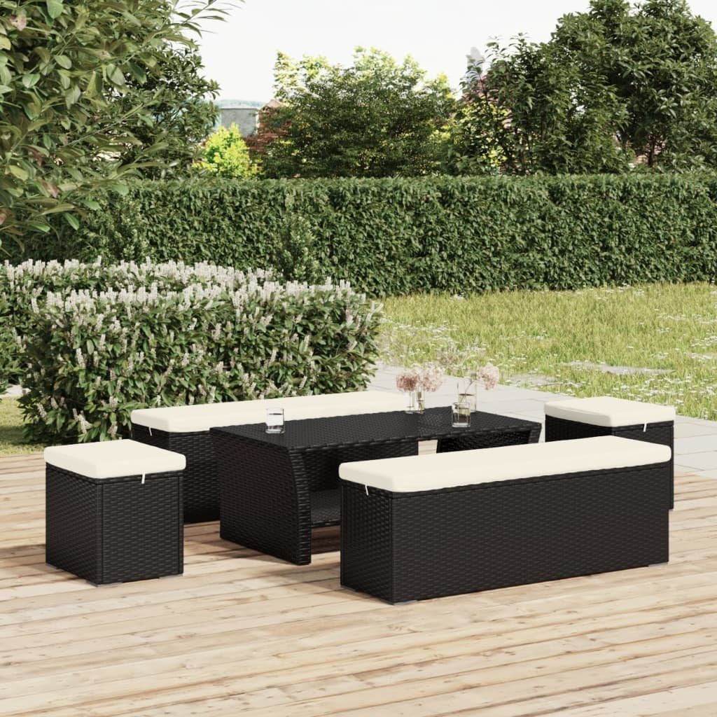 vidaXL Polsterhocker Hocker mit Kissen Schwarz günstig online kaufen