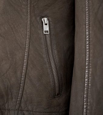 Jilani Lederjacke Delea Jilani - Damen Echtleder Lederjacke Kapuze Lammleder dunkelbraun