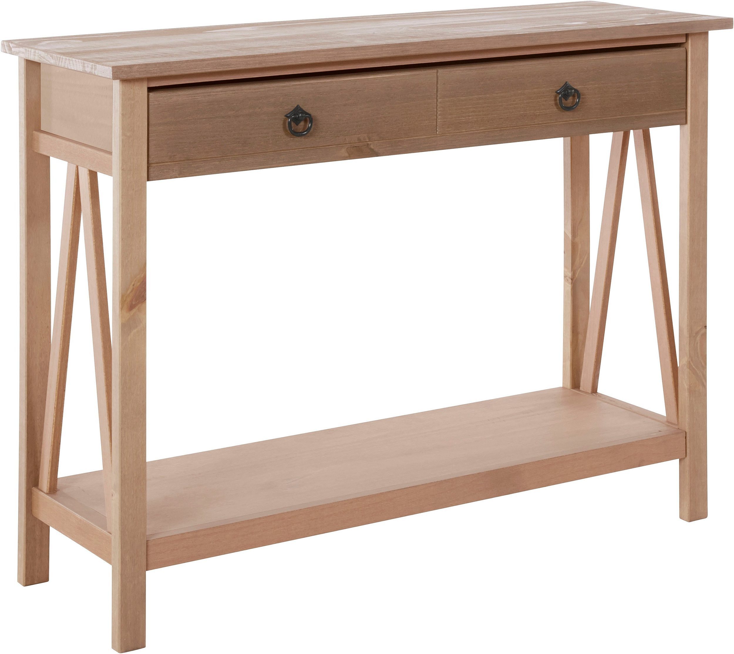 loft24 Konsolentisch Tulle - Flurtisch Eingangstisch Beistelltisch Telefontisch Dielentisch, Flurtisch mit Schublade, Sideboard schmal, Kiefer, Ablagetisch, weiß