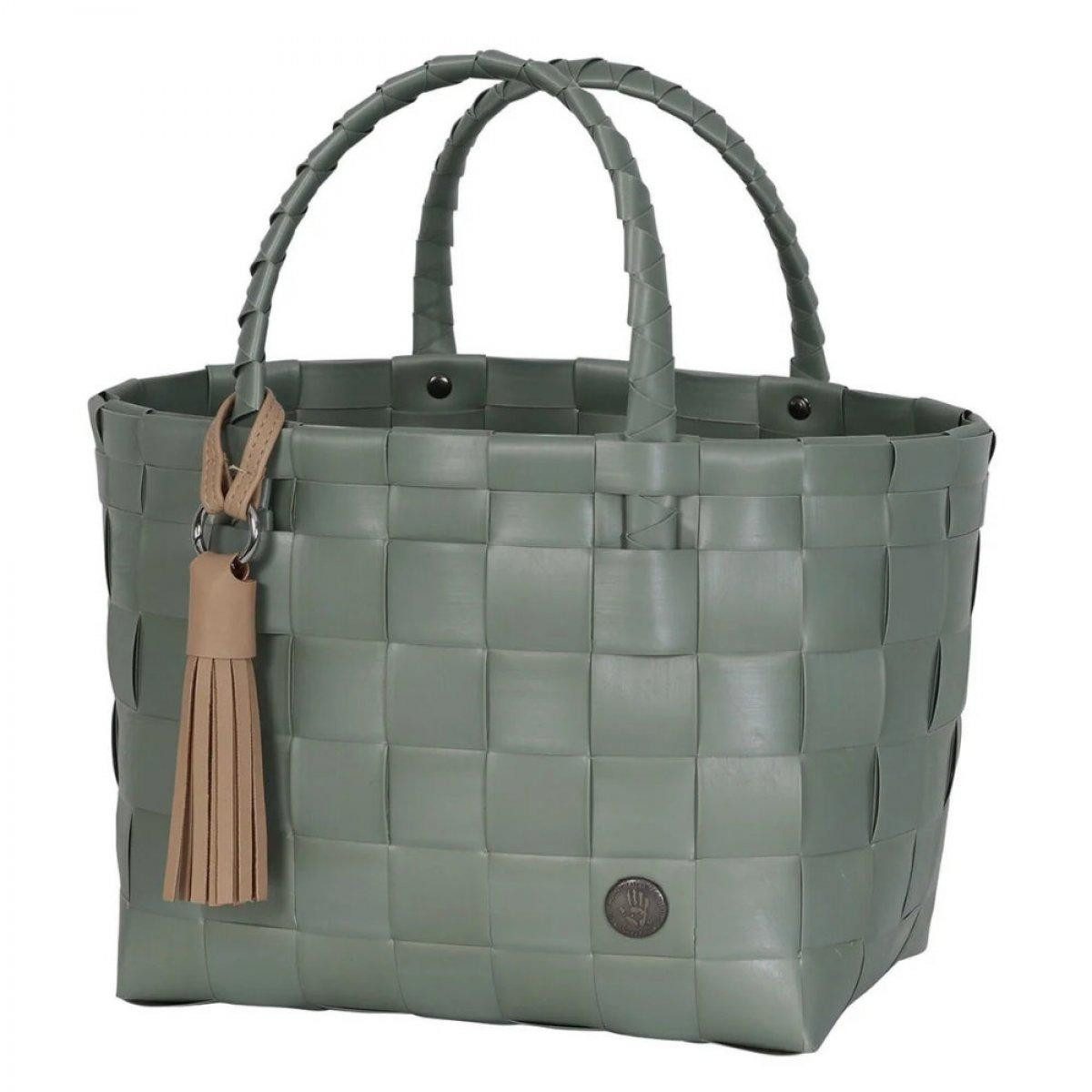 Handed By Einkaufskorb Handed By Shopper Paris Mini Sage Green mit Quaste in Nougat Cream