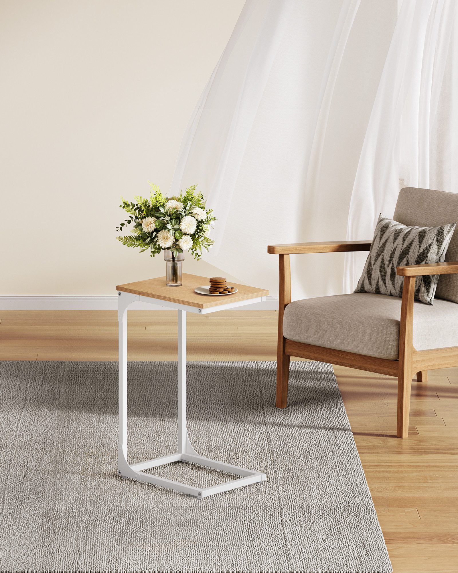 VASAGLE Beistelltisch (1-St), Nachttisch, Sofatisch, für Wohnzimmer, Schlafzimmer, leichter Aufbau