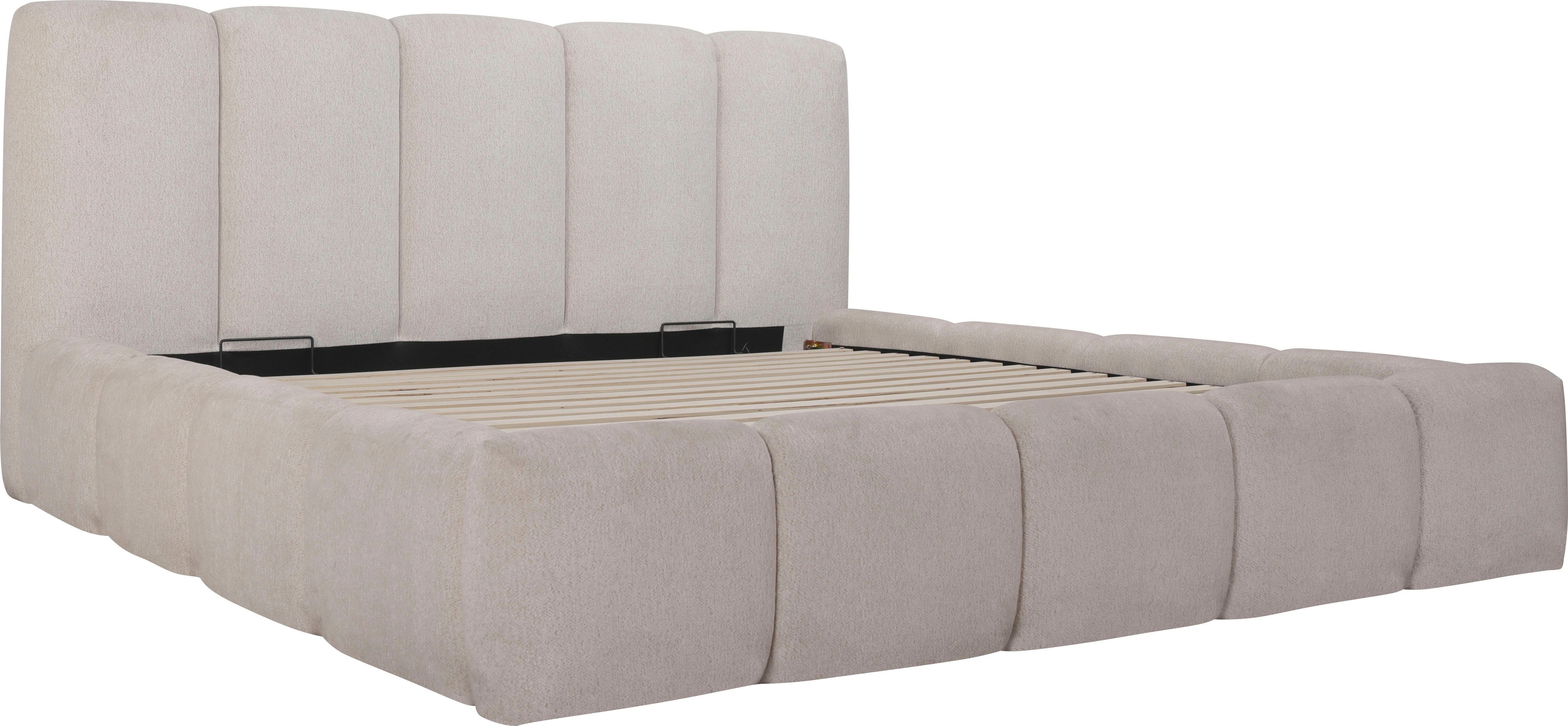 Home affaire Polsterbett MERLINDA in der Breite 180cm, inkl. Lattenrost und Bettkasten, gepolstertes Kopfteil und Rahmen, Bezug im Chenillecharakter