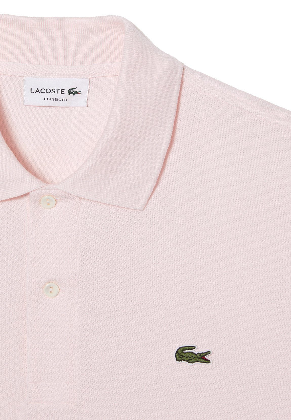 RIBBED Poloshirt Rosa SLEEVED Polo COLLAR SHORT L1212 Pale Rose Lacoste Lacoste hellrosa SHIRT