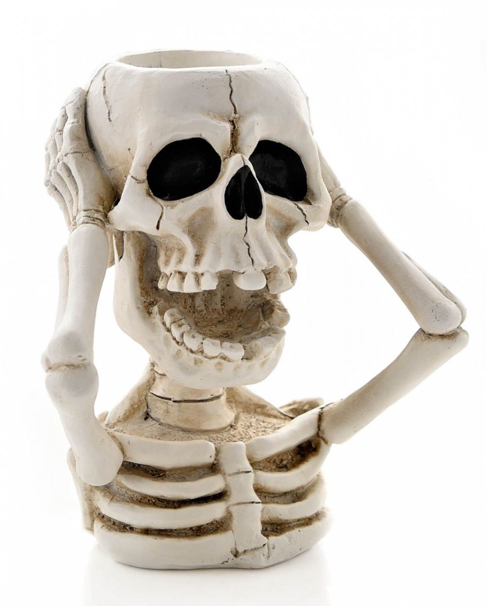 Teelichthalter Weißes Knochengerippe Dekofigur Horror-Shop als Skelett 1
