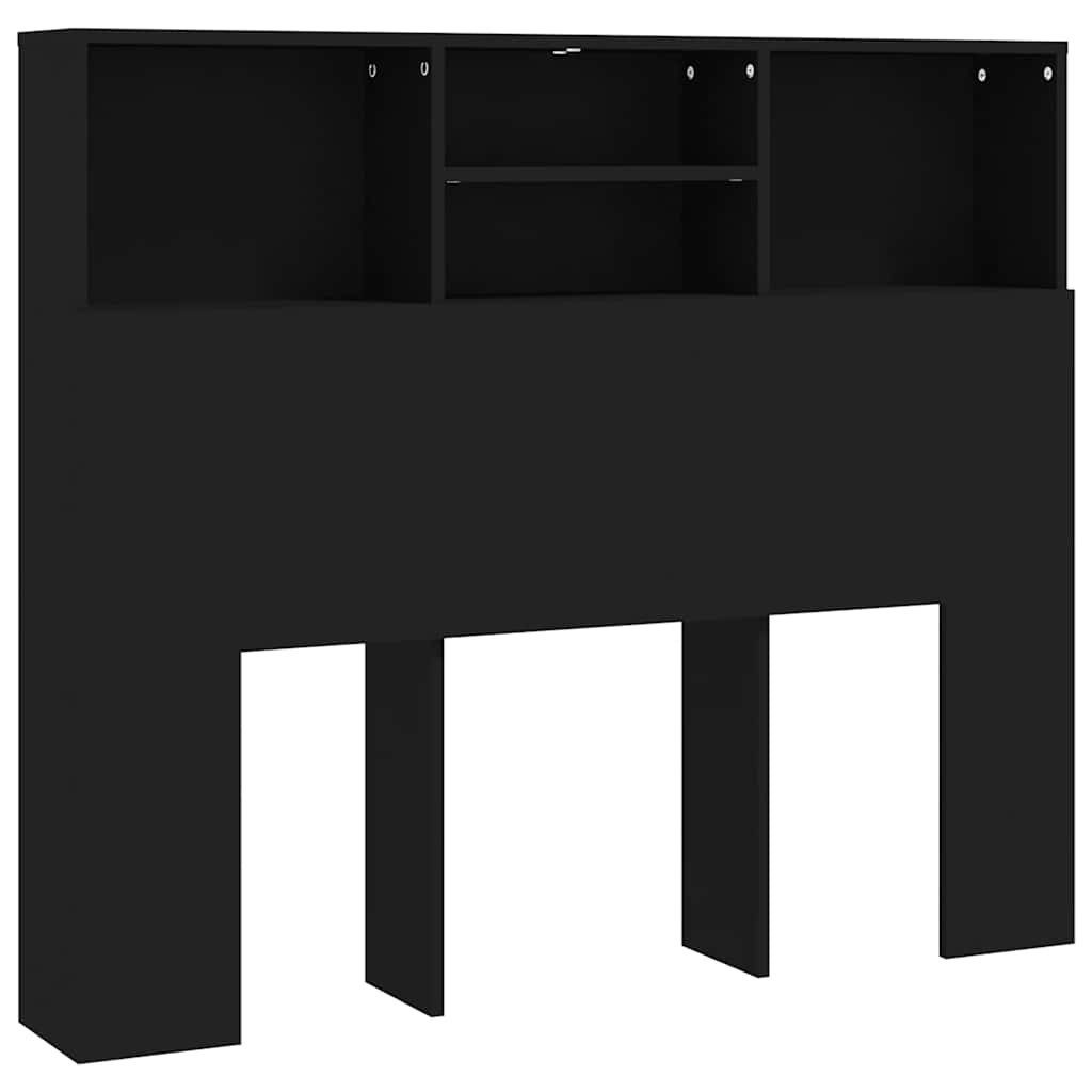vidaXL Bett Bett-Kopfteil mit Ablagen Schwarz 120x19x103,5 cm (1-tlg)
