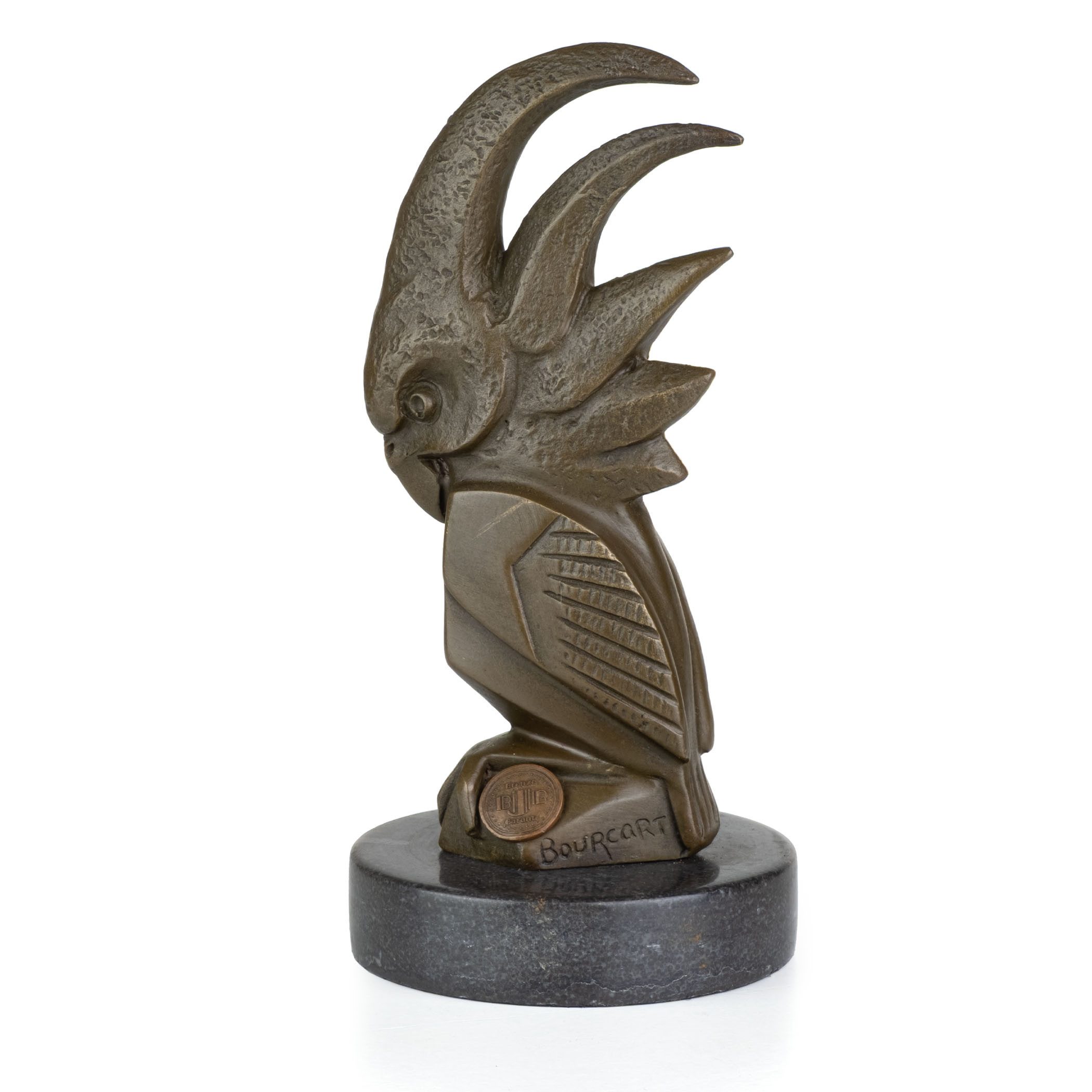 Moritz Tierfigur Kakadu Vogel Figur aus Bronze H 16,7 cm mit Marmorsockel Filz (Einzelartikel, kein Set)