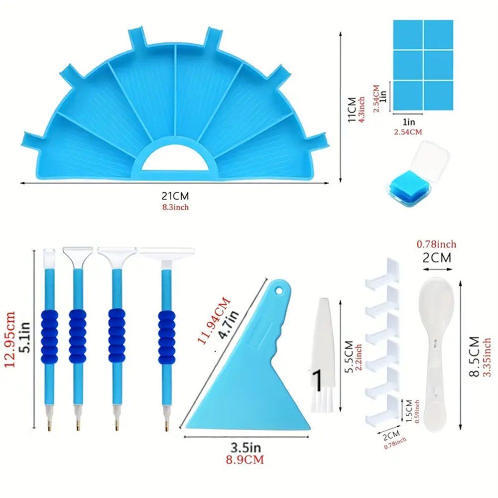 Blau Diamant-Malerei-Tablett:Zur Tablett DIY-Maniküren von Diamanten Aufbewahrung TUABUR