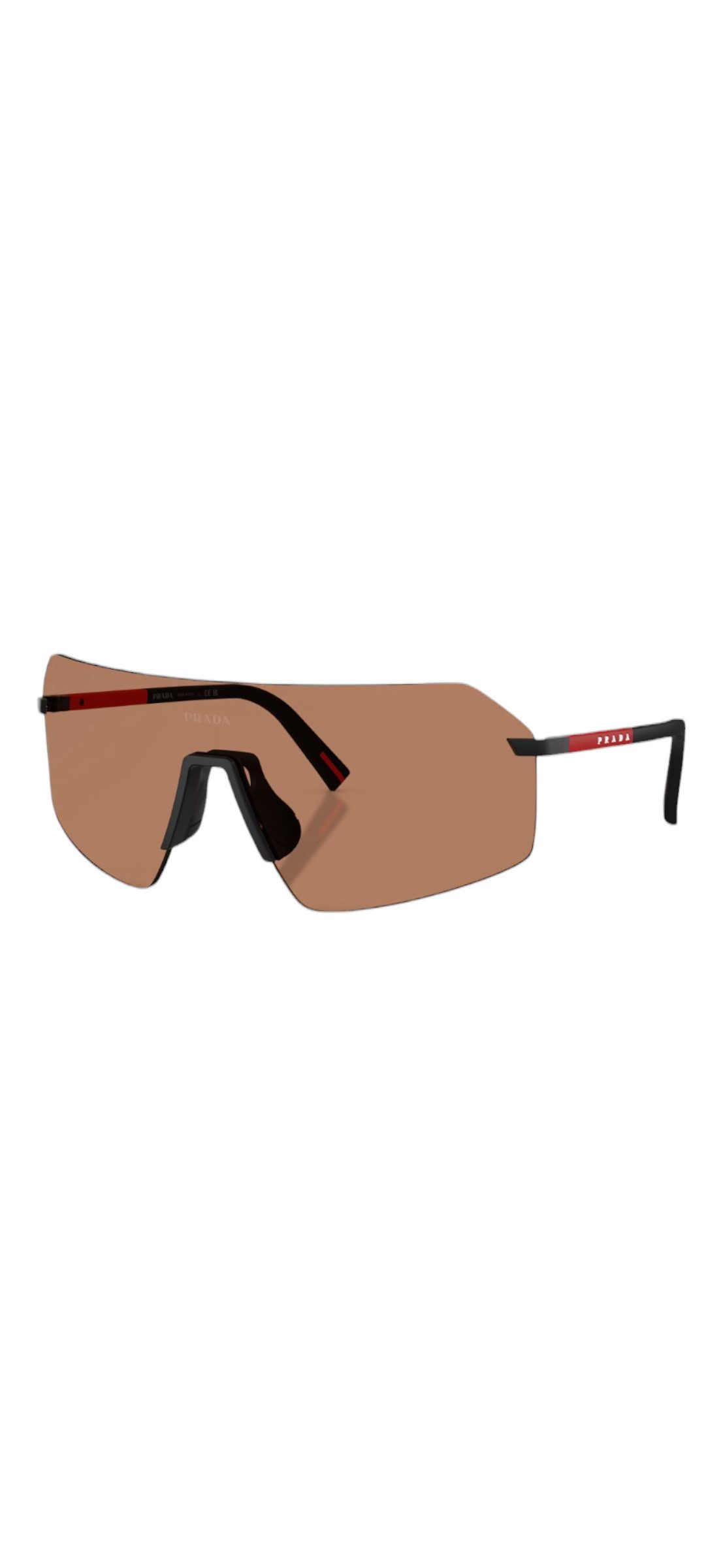 PRADA Sonnenbrille Prada Linea Rossa PS B50S Sonnenbrille Schwarz Braun Randlos