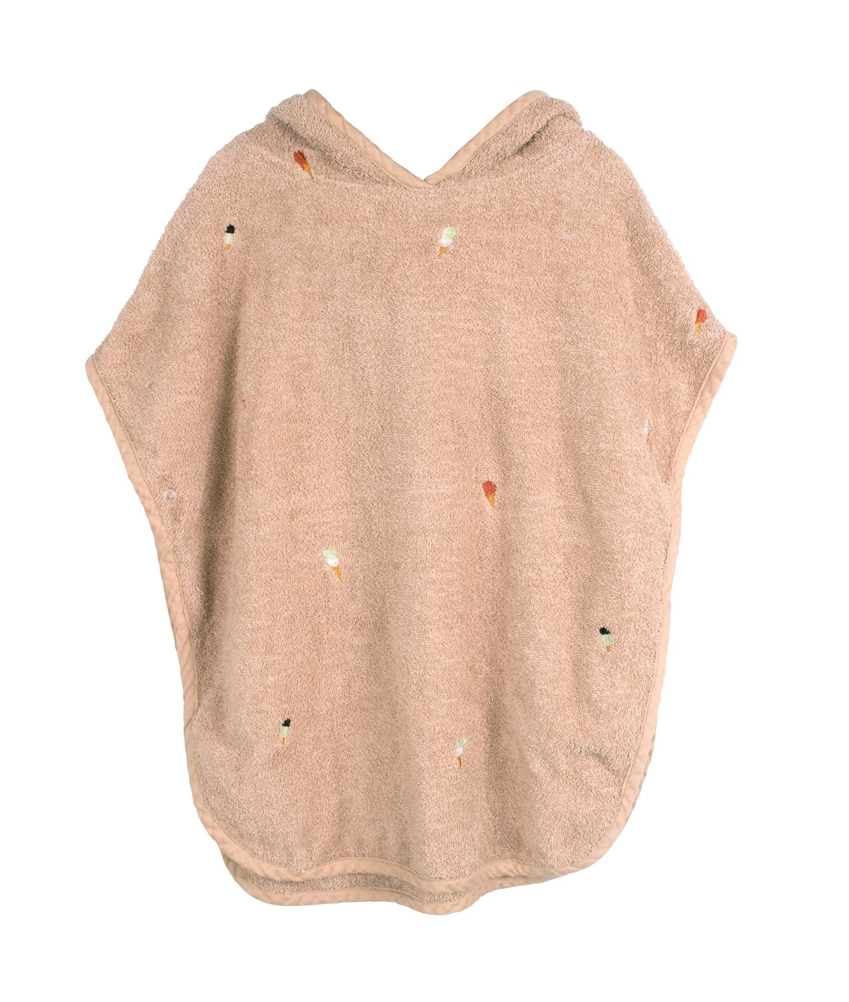 Kinderbademantel Filibabba -Badeponcho mit Stickmuster - Frappé