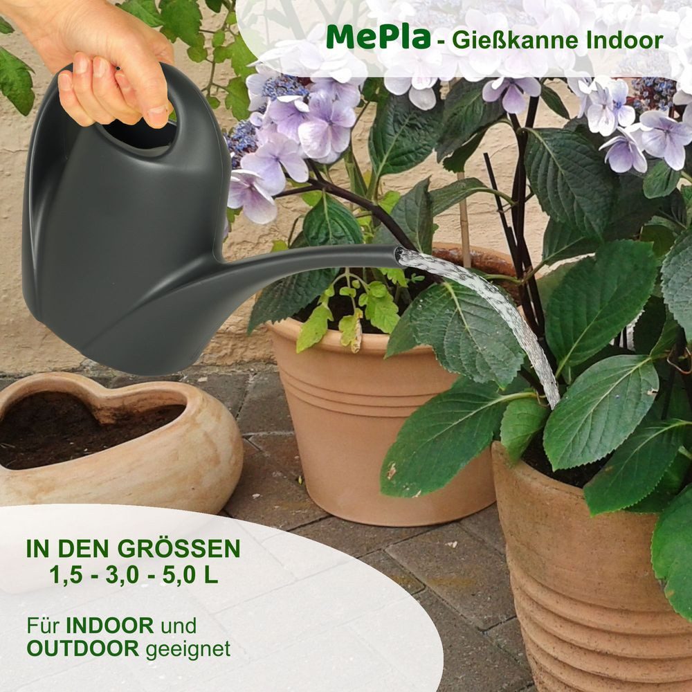 Heimwerkercenter Übertopf MePla - Kunststoff Gießkanne 1,5l Indoor - anthrazit