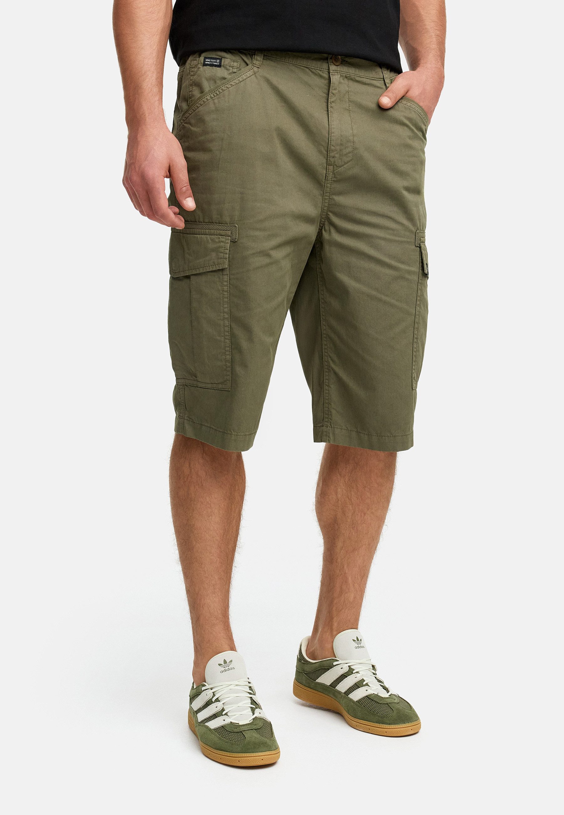 Indicode Cargoshorts Herren INNadim Cargoshorts aus Baumwolle mit elastischen Einsätzen am Bund für eine flexible Passform