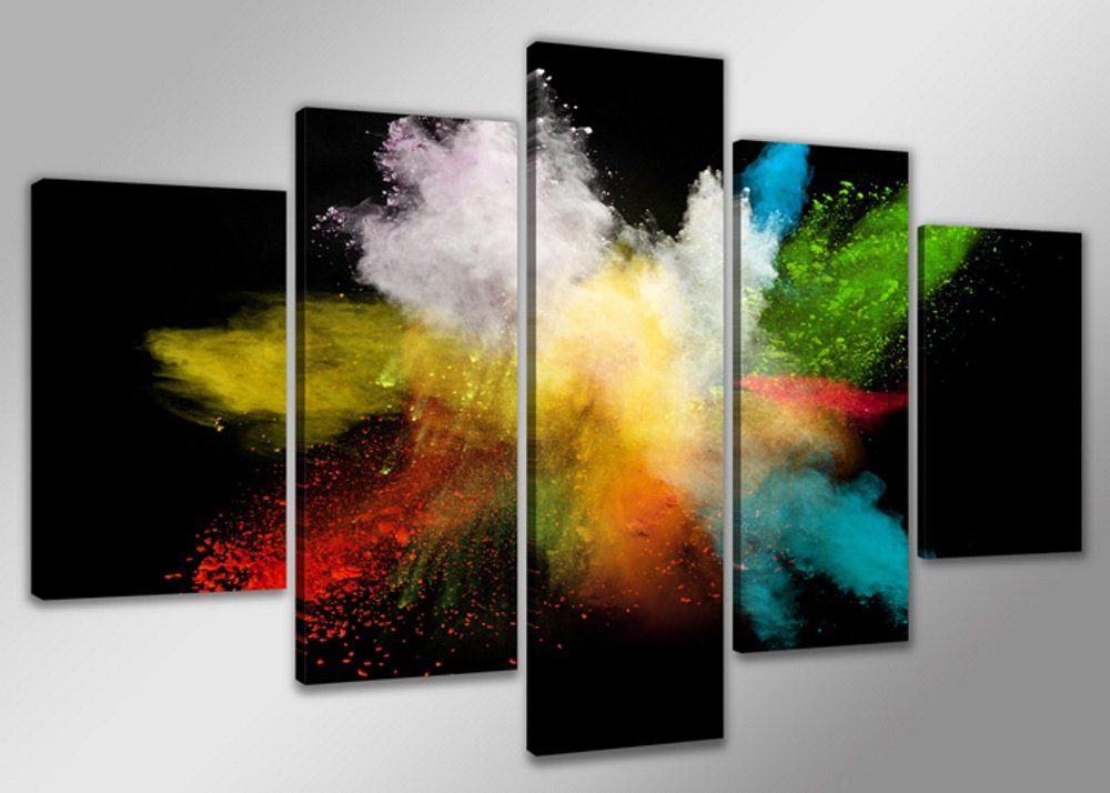 Visario Bild mit Rahmen 2 m x 1 m 5er Set Visario auf Leinwand fertig zum Aufhängen/gerahmt, abstrakt