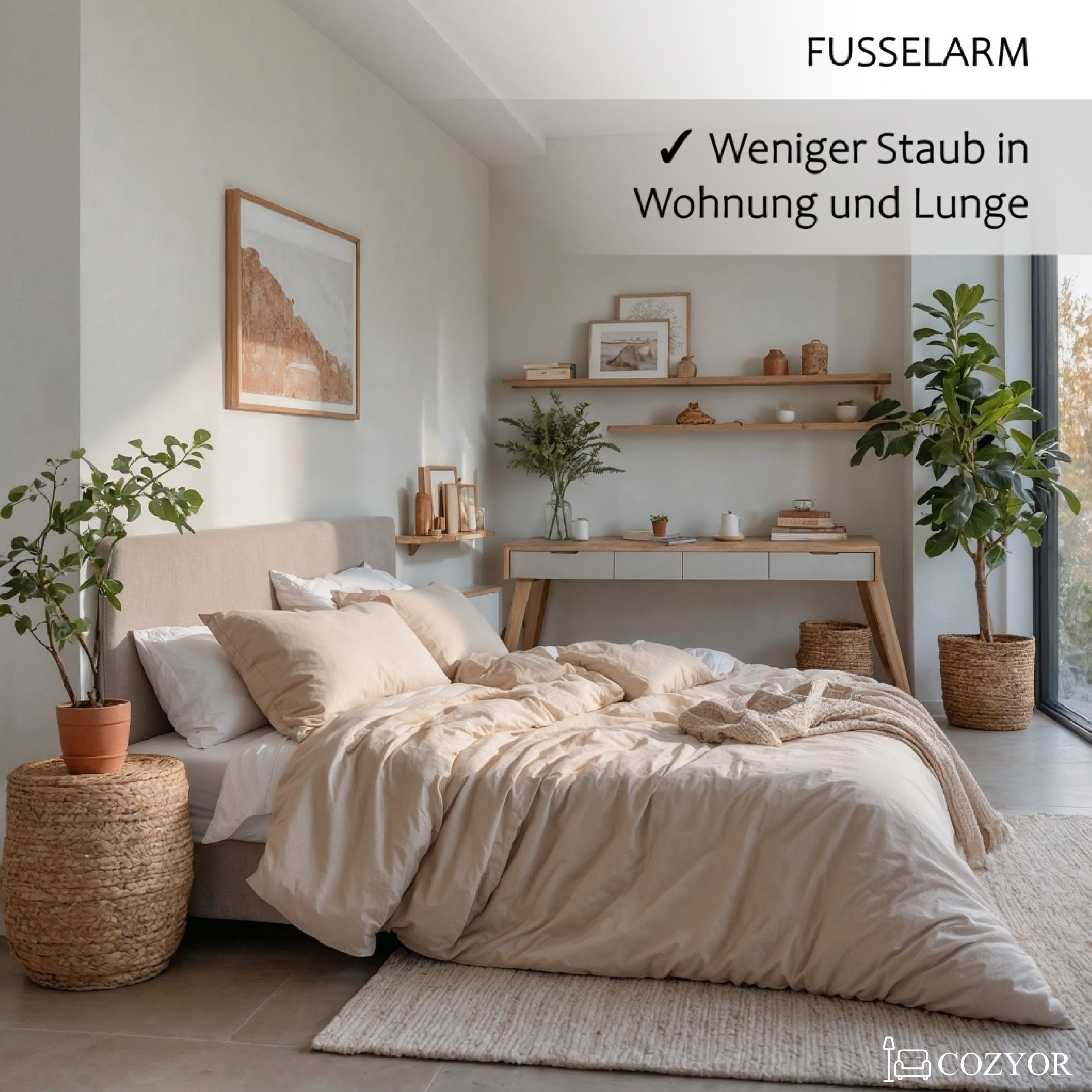 Cozyor Bettwäsche Allergiker Bettwäsche extra weich, 135x200 155x200 155x220 200x200, Mikrofaser, 2 teilig, allergikerfreundlich
