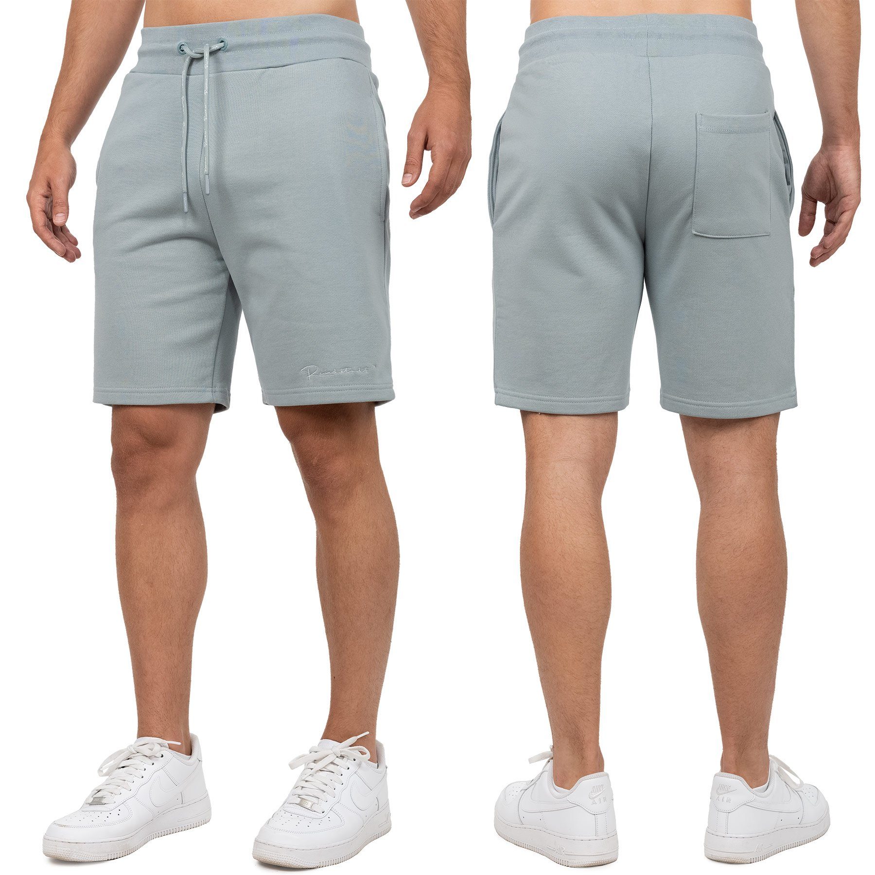 Basic Kurze Reichstadt Hose Grau mit Casual Hosenbein (1-tlg) Shorts am 23RS036 Stitching