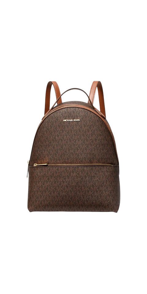 MICHAEL KORS Rucksack Michael Kors Sheila Damen Rucksack Braun Logo Backpack Mittelgroß