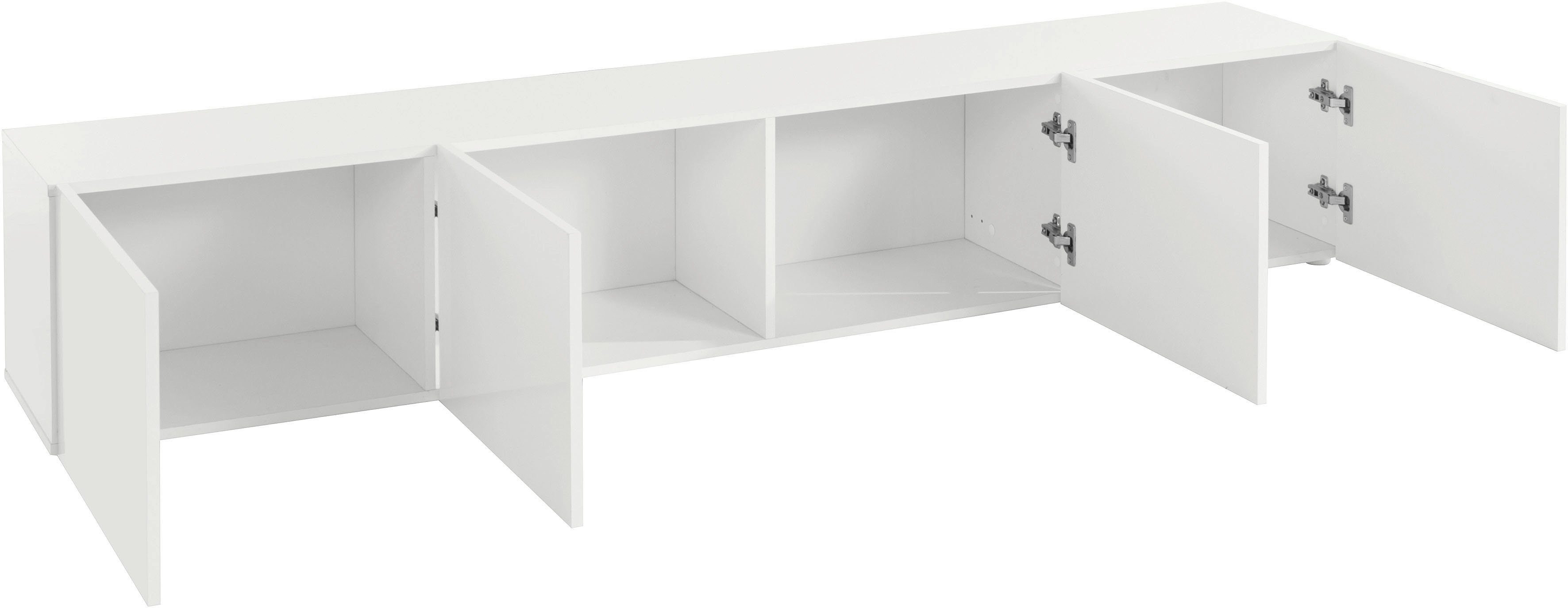 borchardt Möbel Lowboard Sophia, TV-Schrank mit 4 Türen, hängend oder stehend, Breite 200 cm, 4-türig, Modernes Design made in Germany