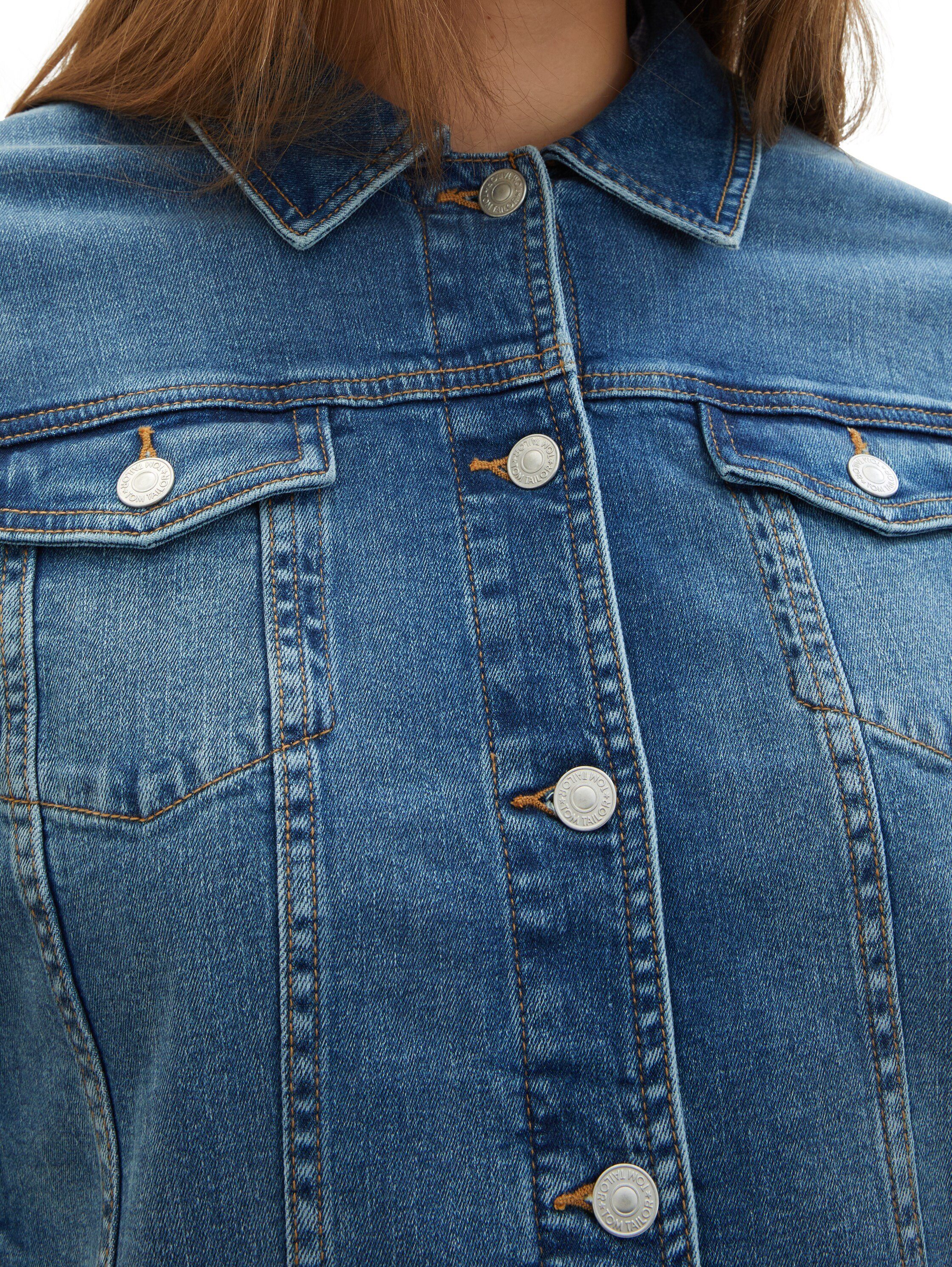 TOM TAILOR PLUS Jeansjacke mit Knopfleiste und Stretch